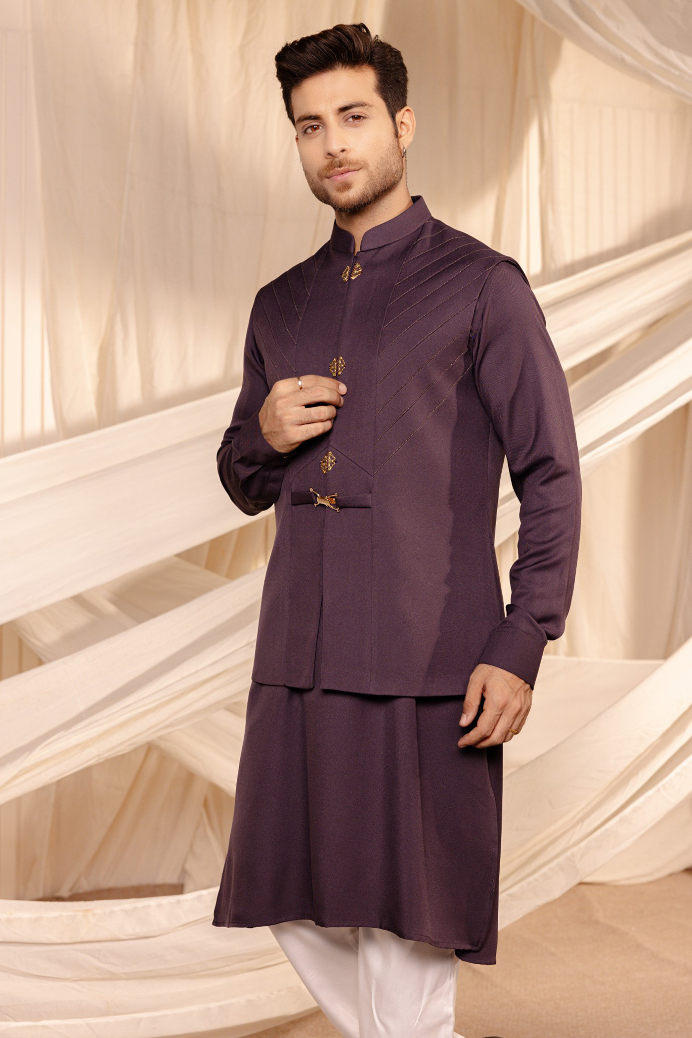 Long Sleeve Jodhpuri Jacket Kurta Set