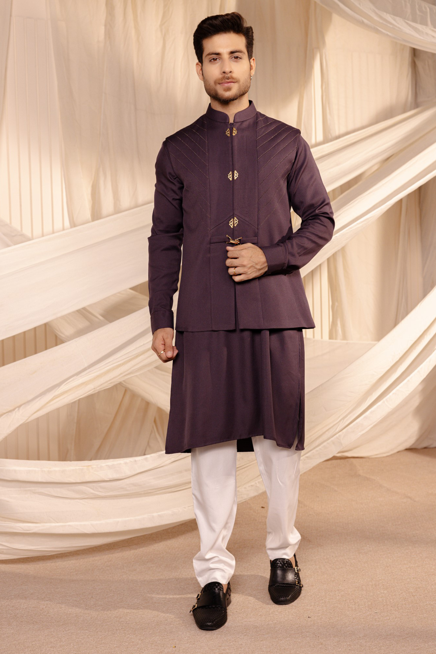 Long Sleeve Jodhpuri Jacket Kurta Set