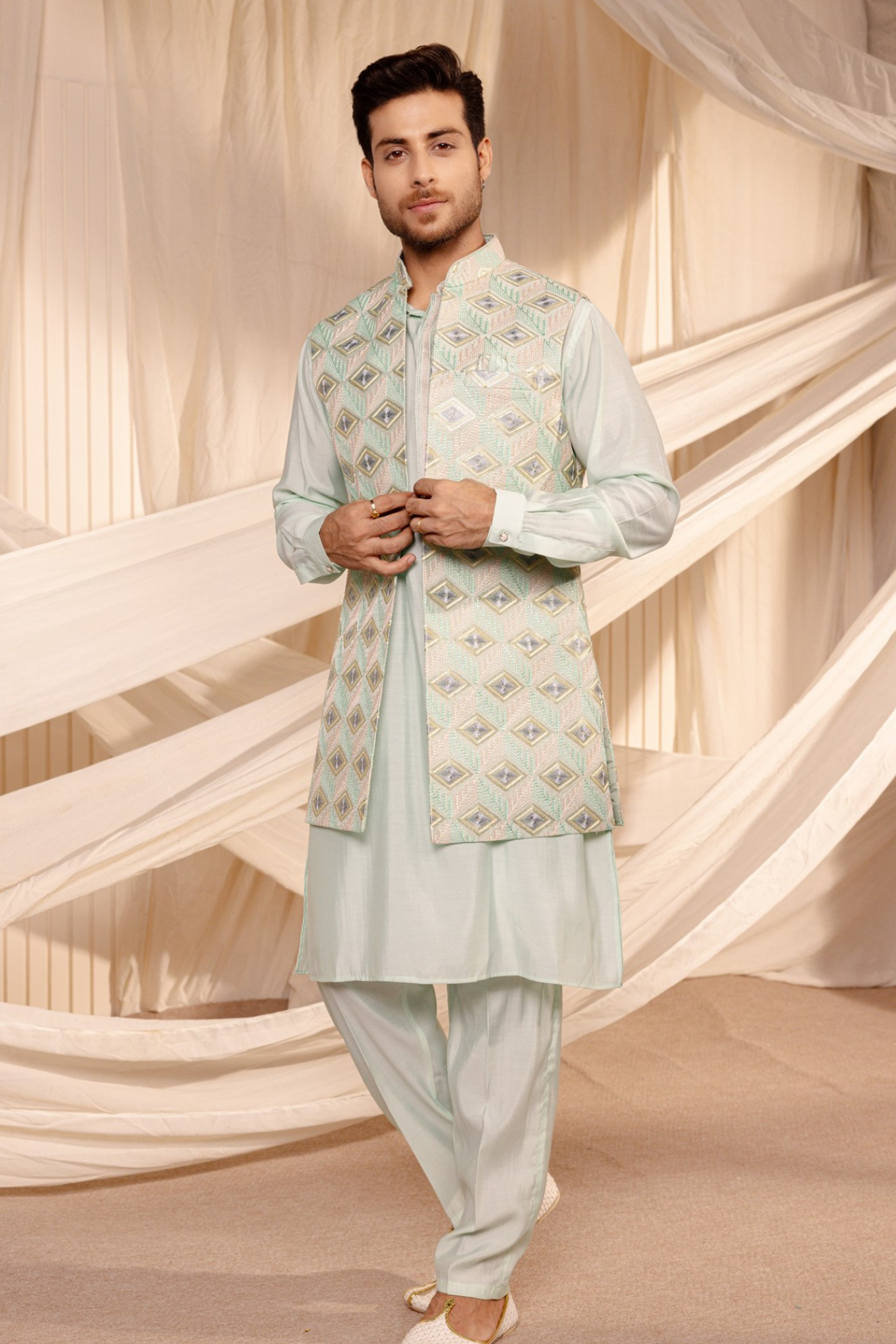 Kurta with hot sale jodhpuri coat