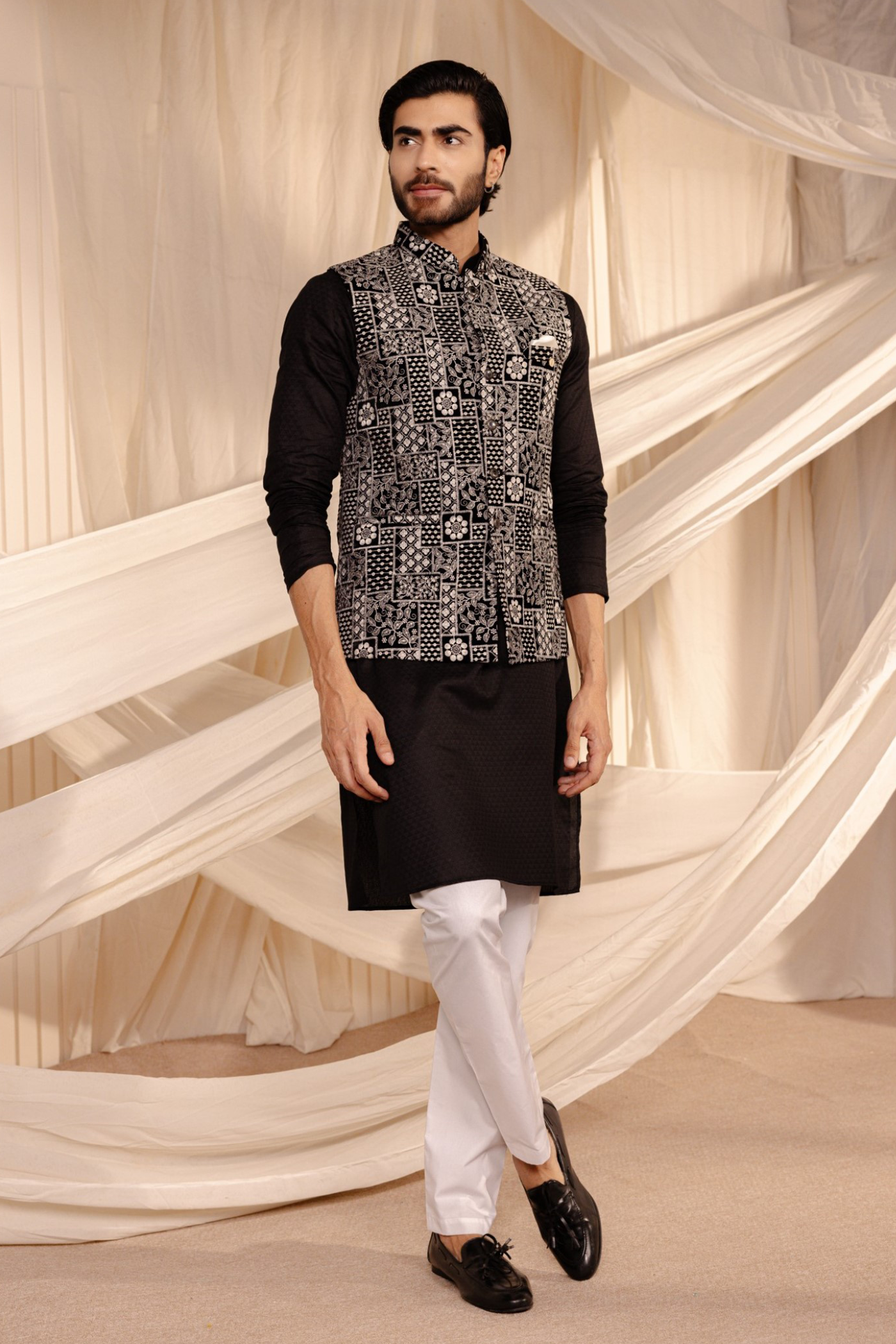 Black Color Plain Kurta Pajama