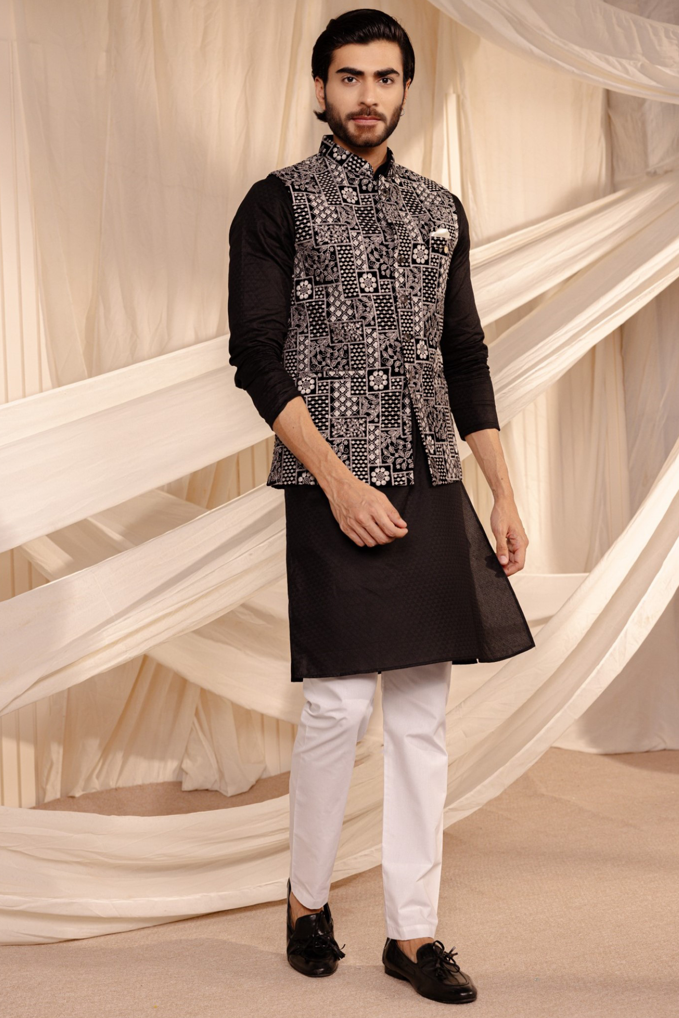 black kurta pajama for men