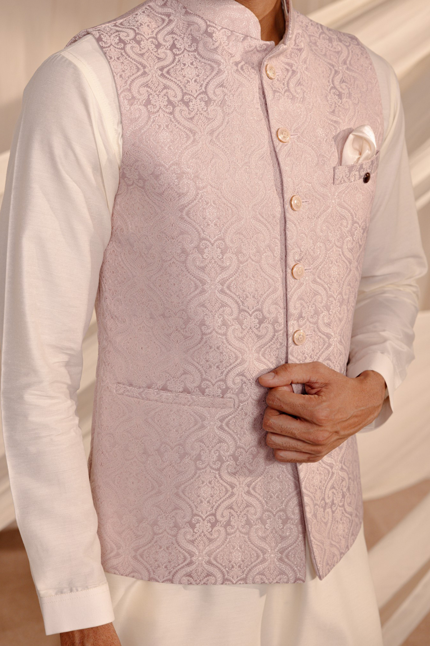 Cream Color Plain Kurta Pajama