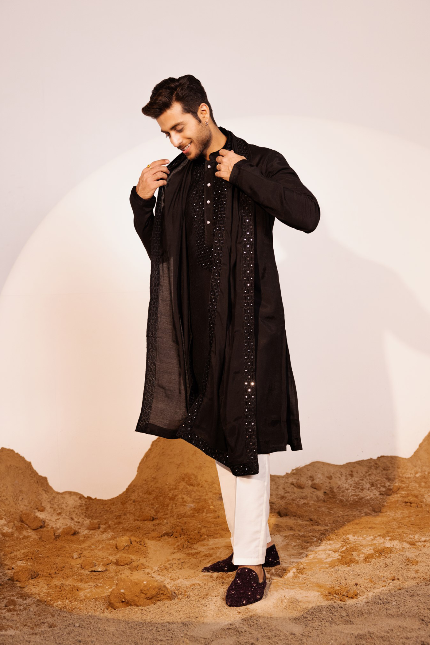 Black Color Kurta Pajama For Men