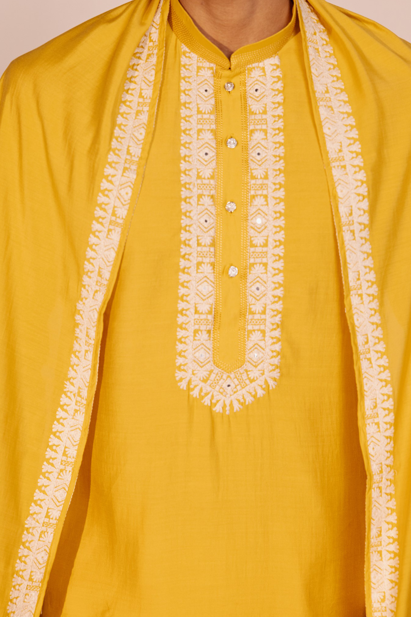 Embroidery Jodhpuri Yellow Kurta Pajama