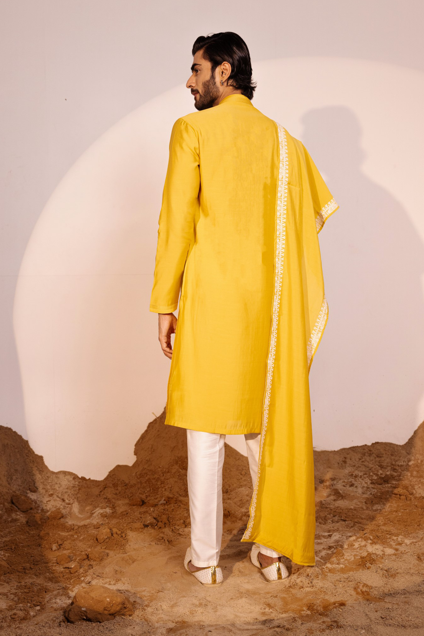 kurta pajama yellow colour