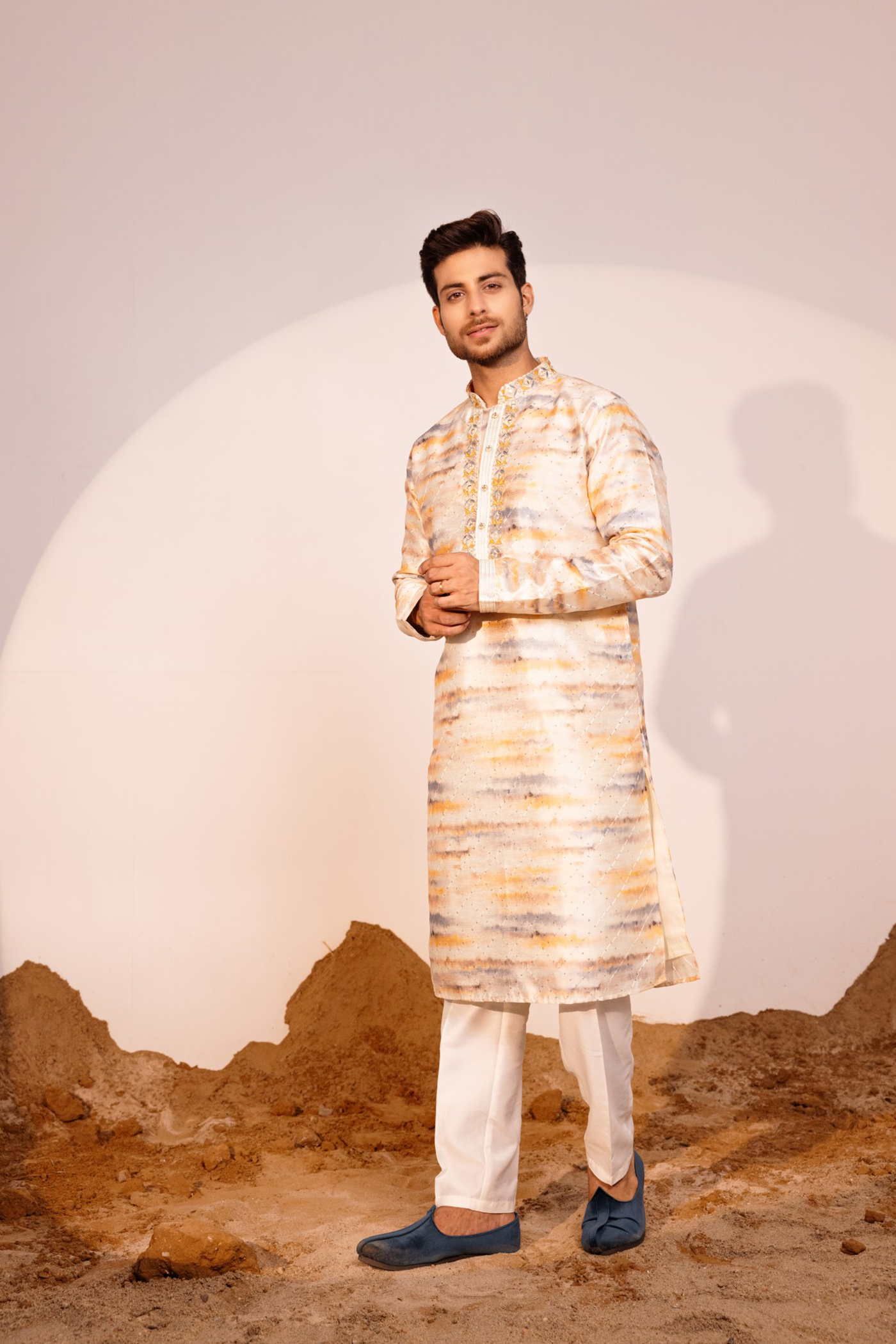 Multi Color Embroidery Designer Kurta Pajama