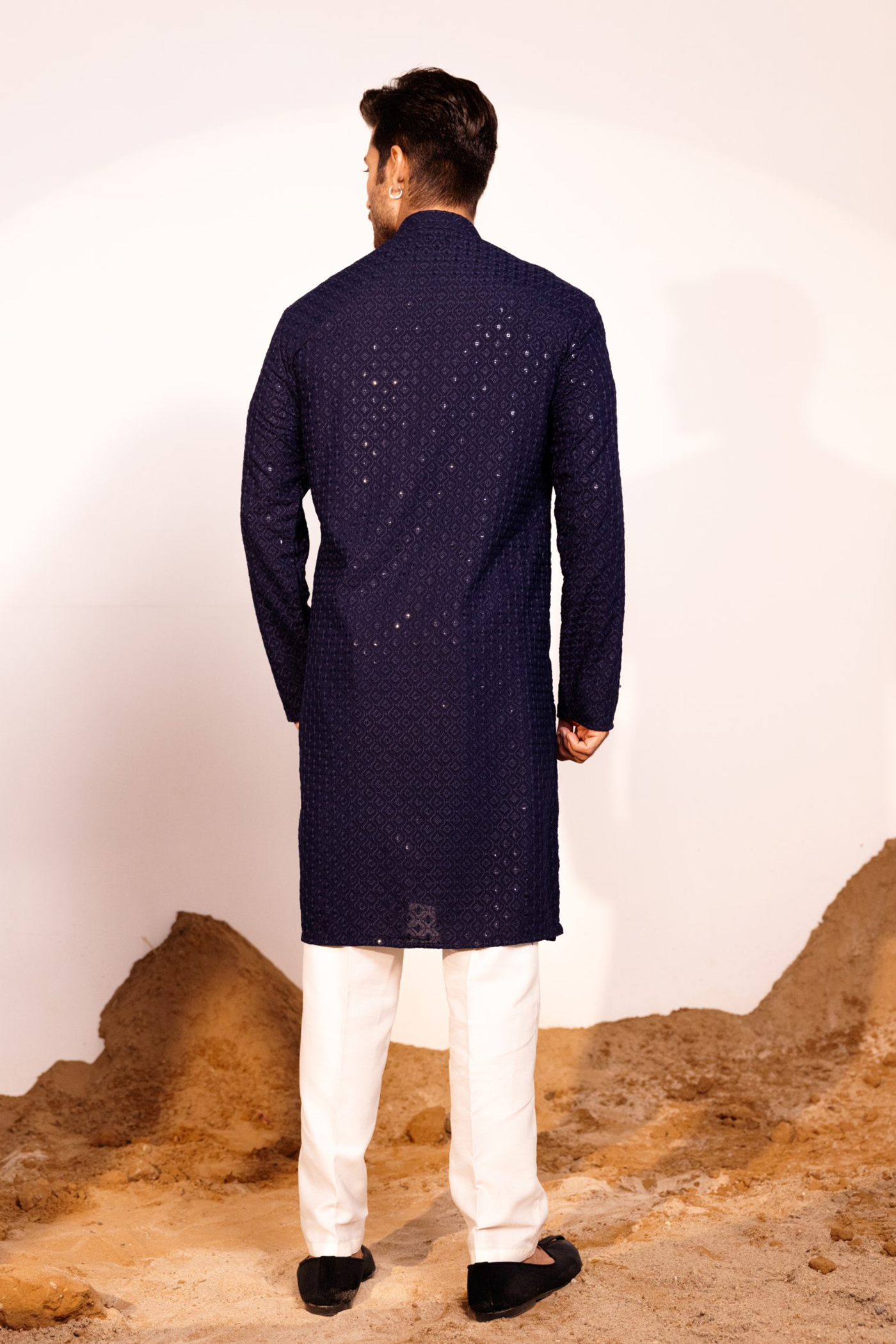 navy blue kurta pajama