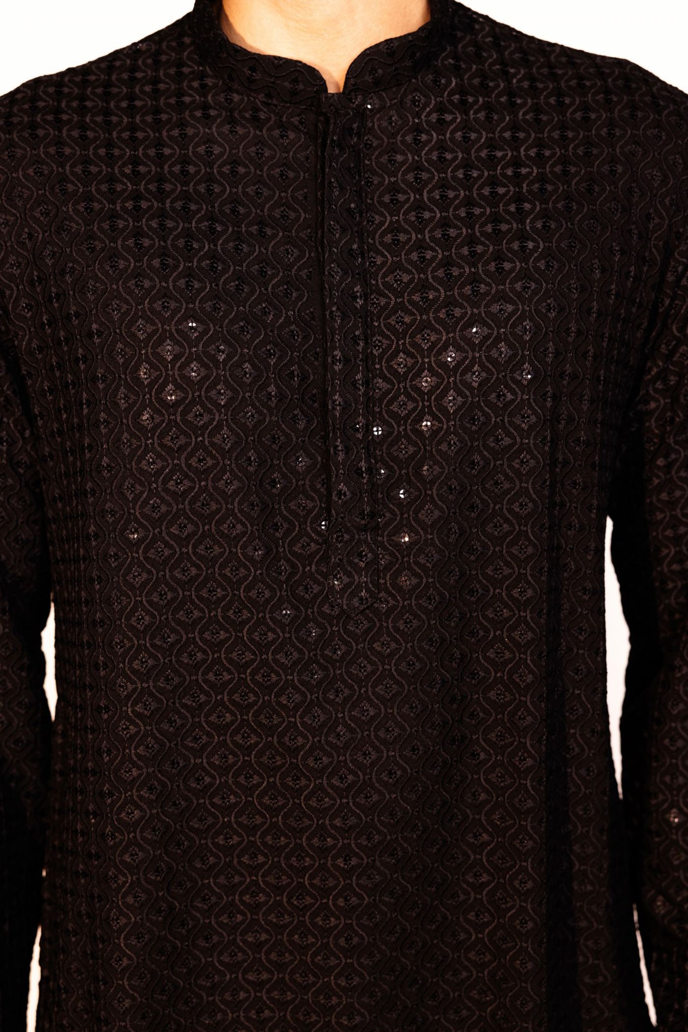stylish black kurta pajama design