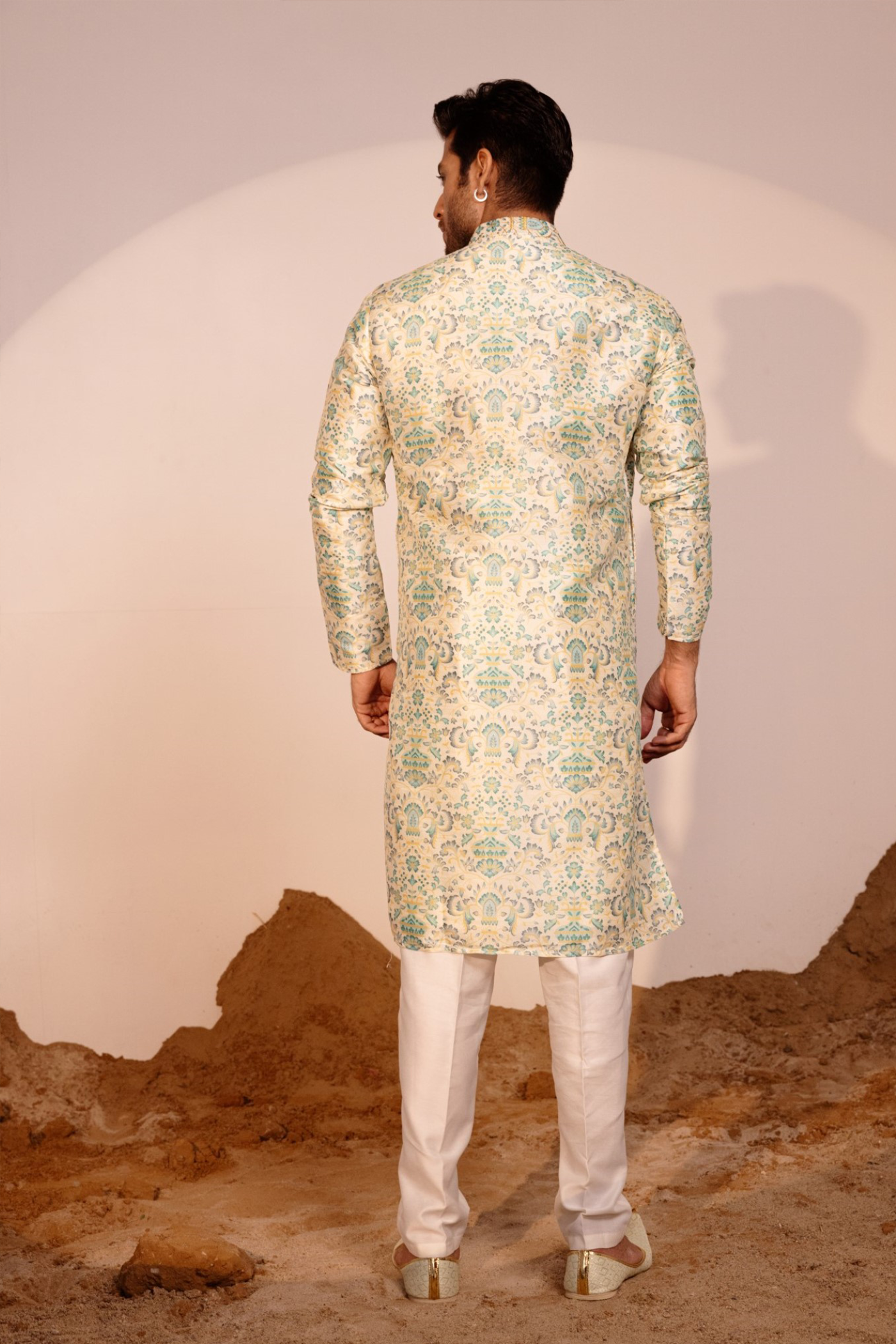 Grey Color Embroidery Kurta Pajama