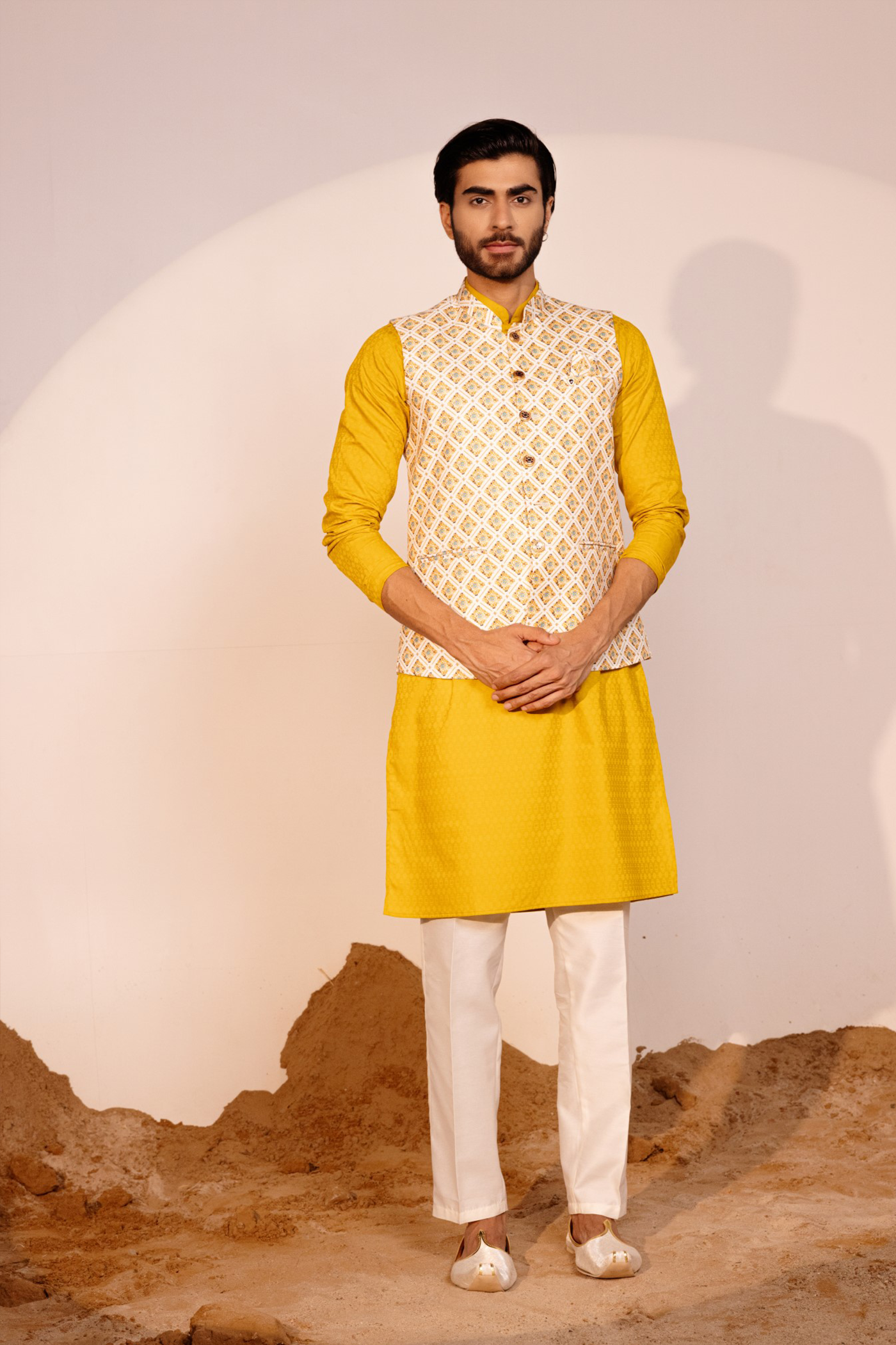 Mustard Yellow Color Kurta Pajama