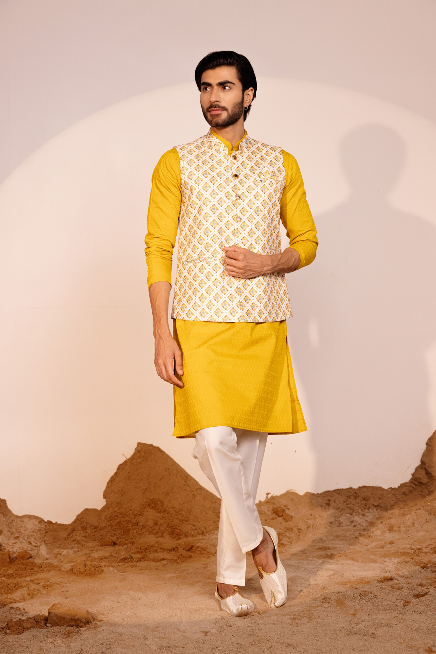 Mustard Yellow Color Kurta Pajama