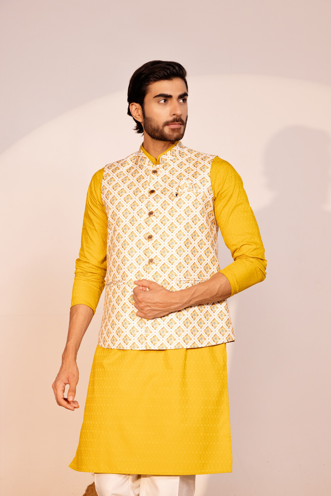 Mustard Yellow Color Kurta Pajama