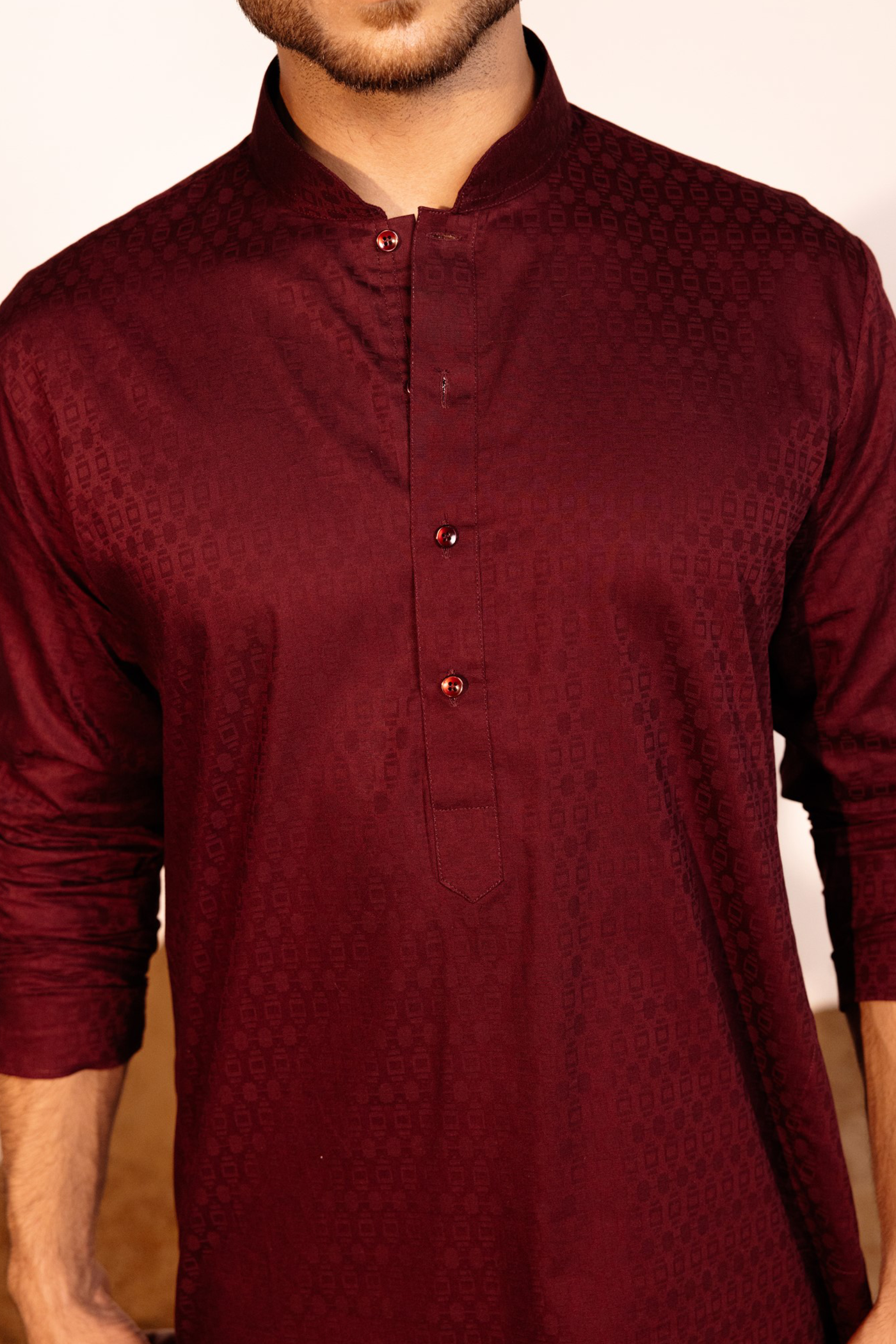 Mehroon Color Plain Kurta Pajama For Men