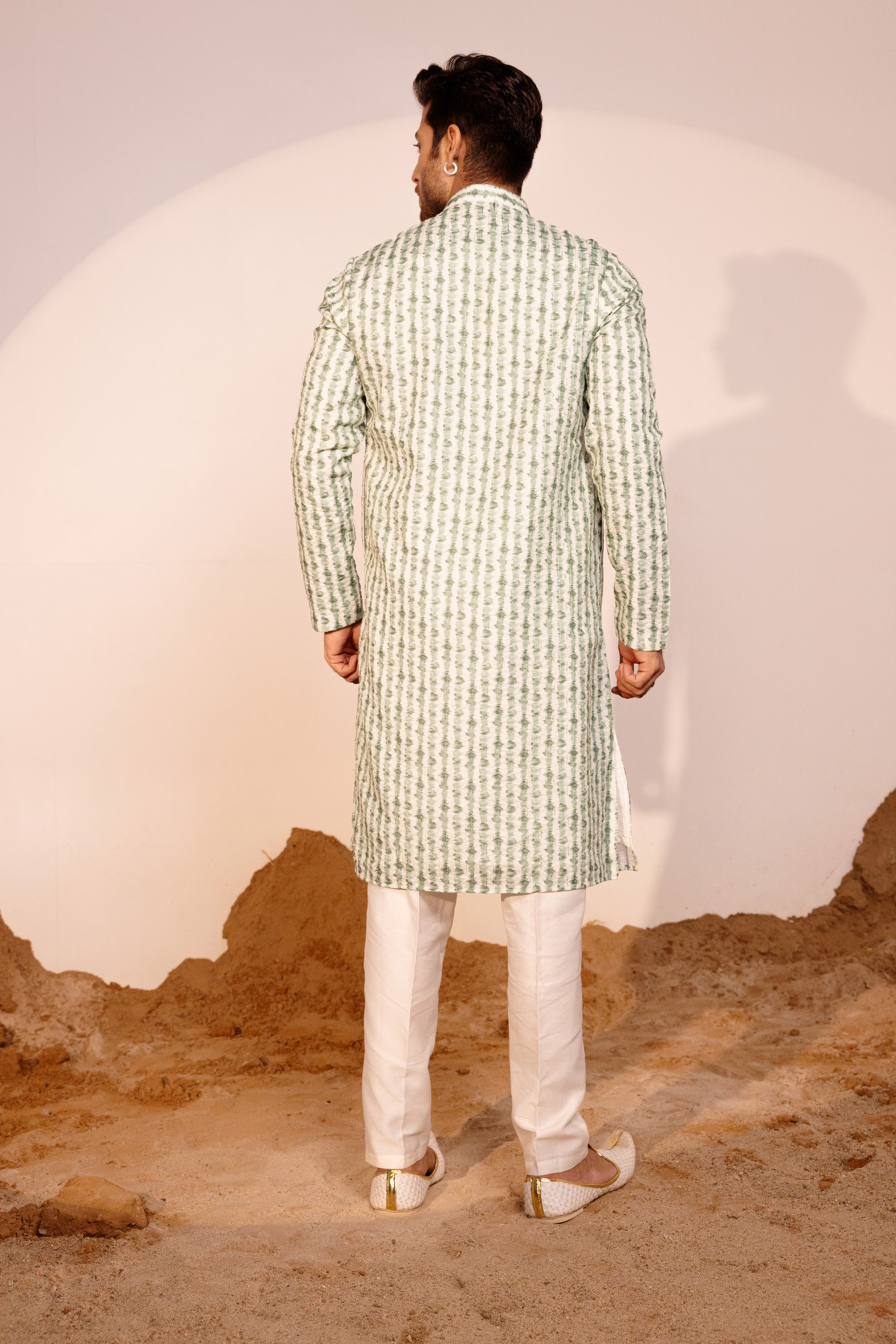 green kurta pajama for men