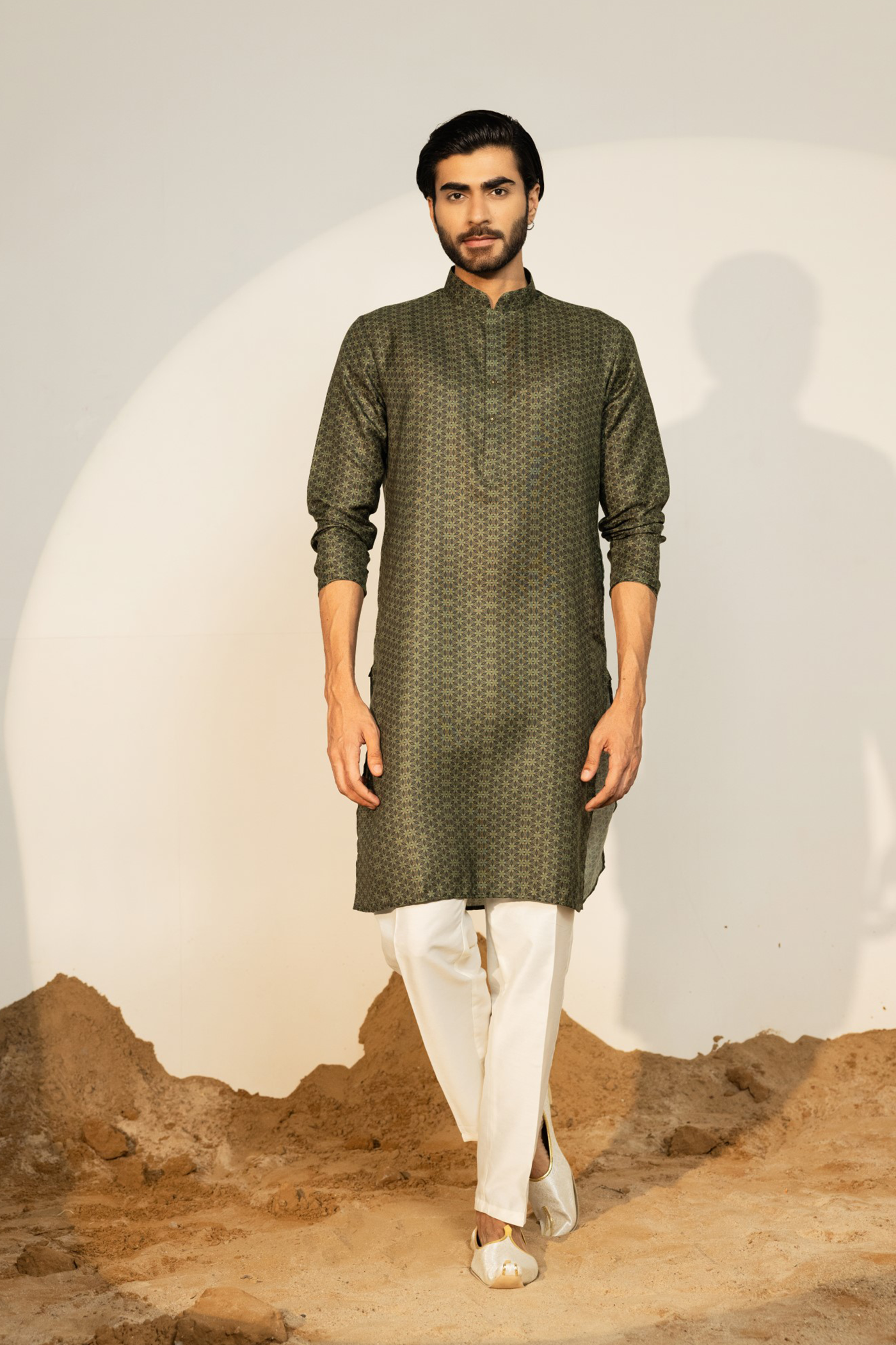 B Green Color Kurta Pajama For Man