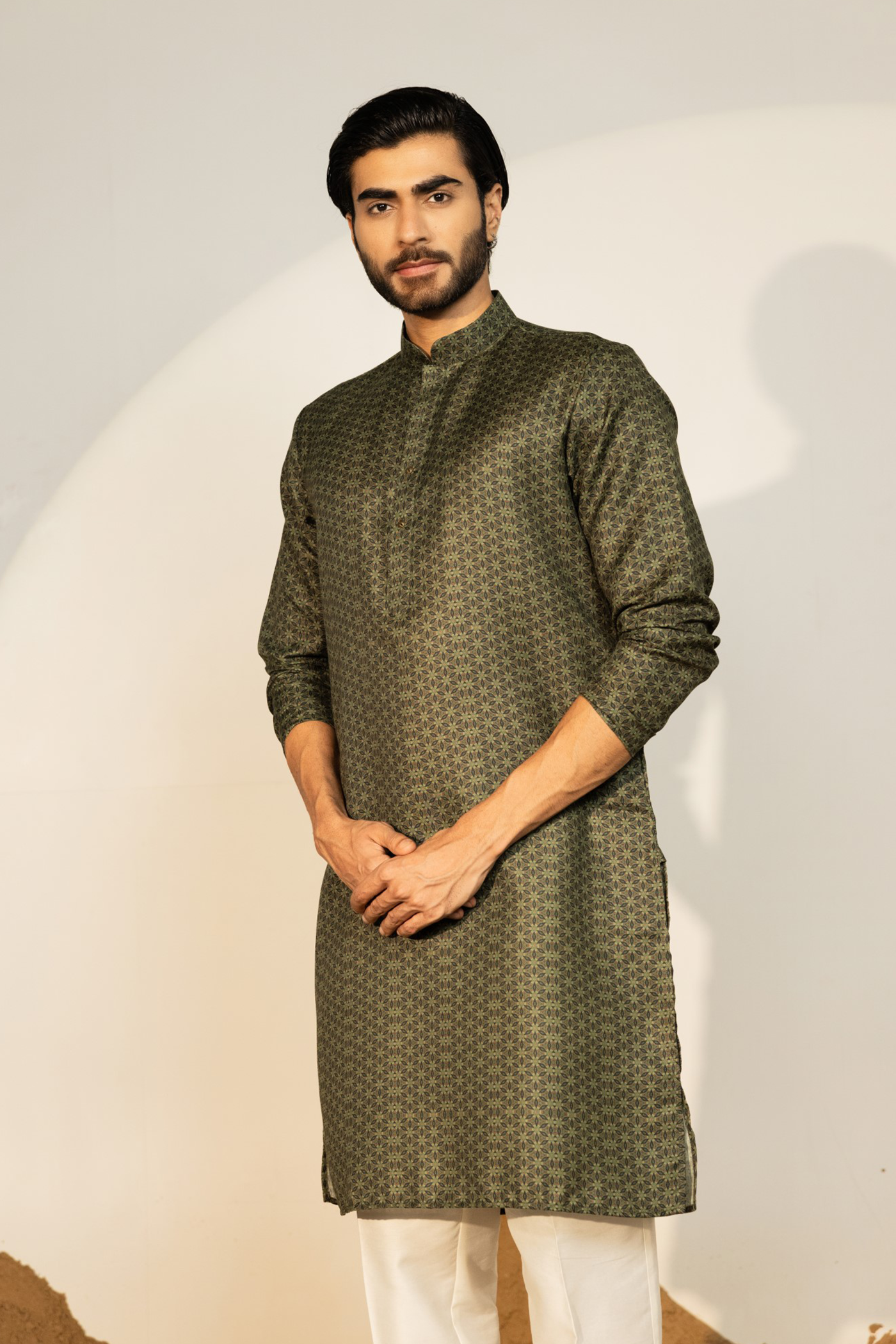 B Green Color Kurta Pajama For Man