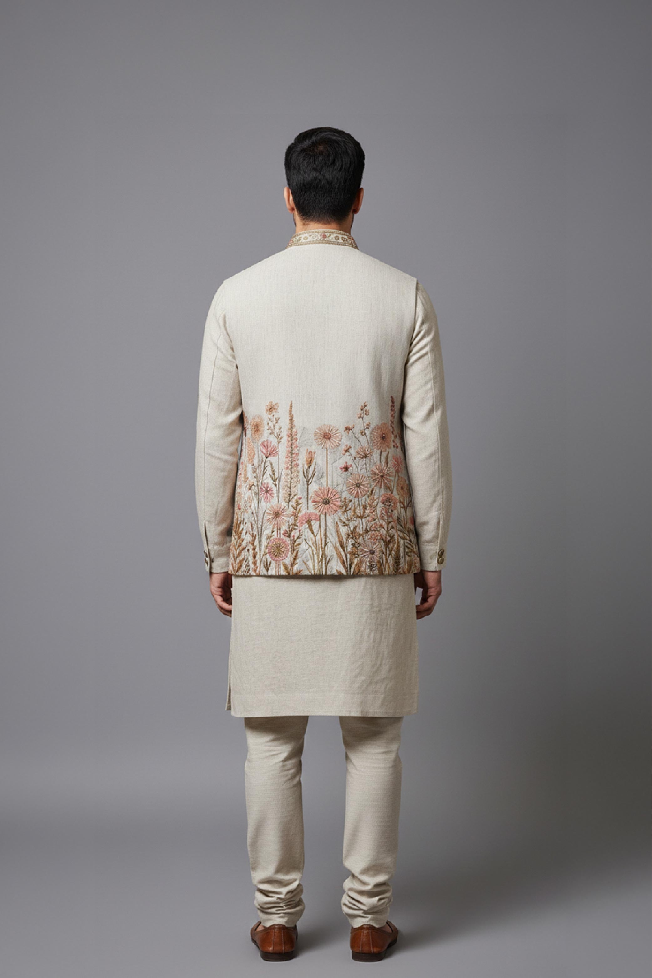 Natural Multi Colour Jacket kurta