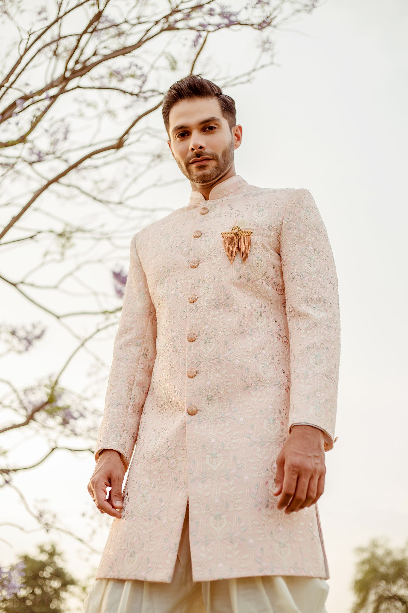 Lemon Color Embroidery Indo Western Set for Men Lemon Color Embroidery Indo Western Set for Men