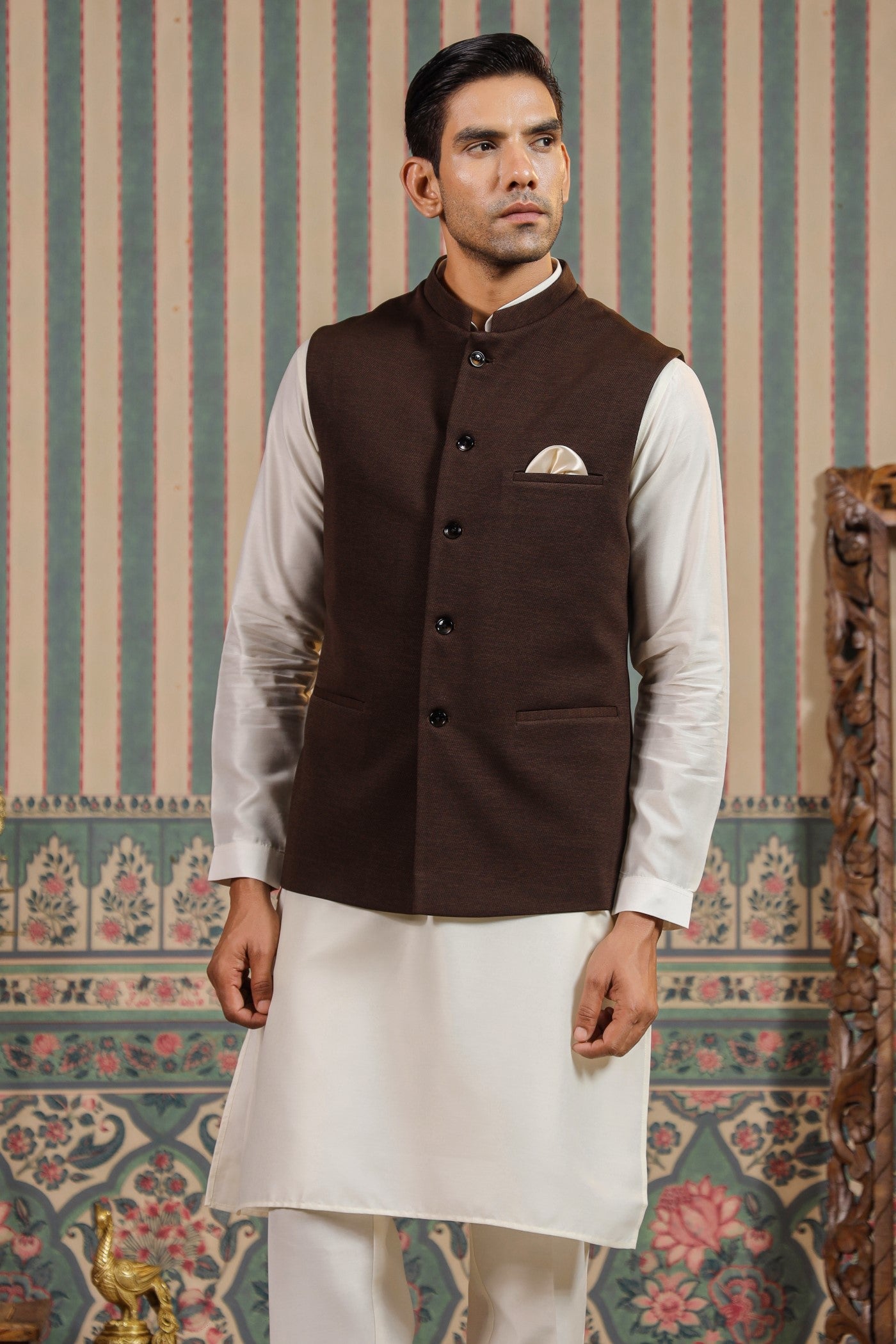 Brown Formal Waist Coat For Men