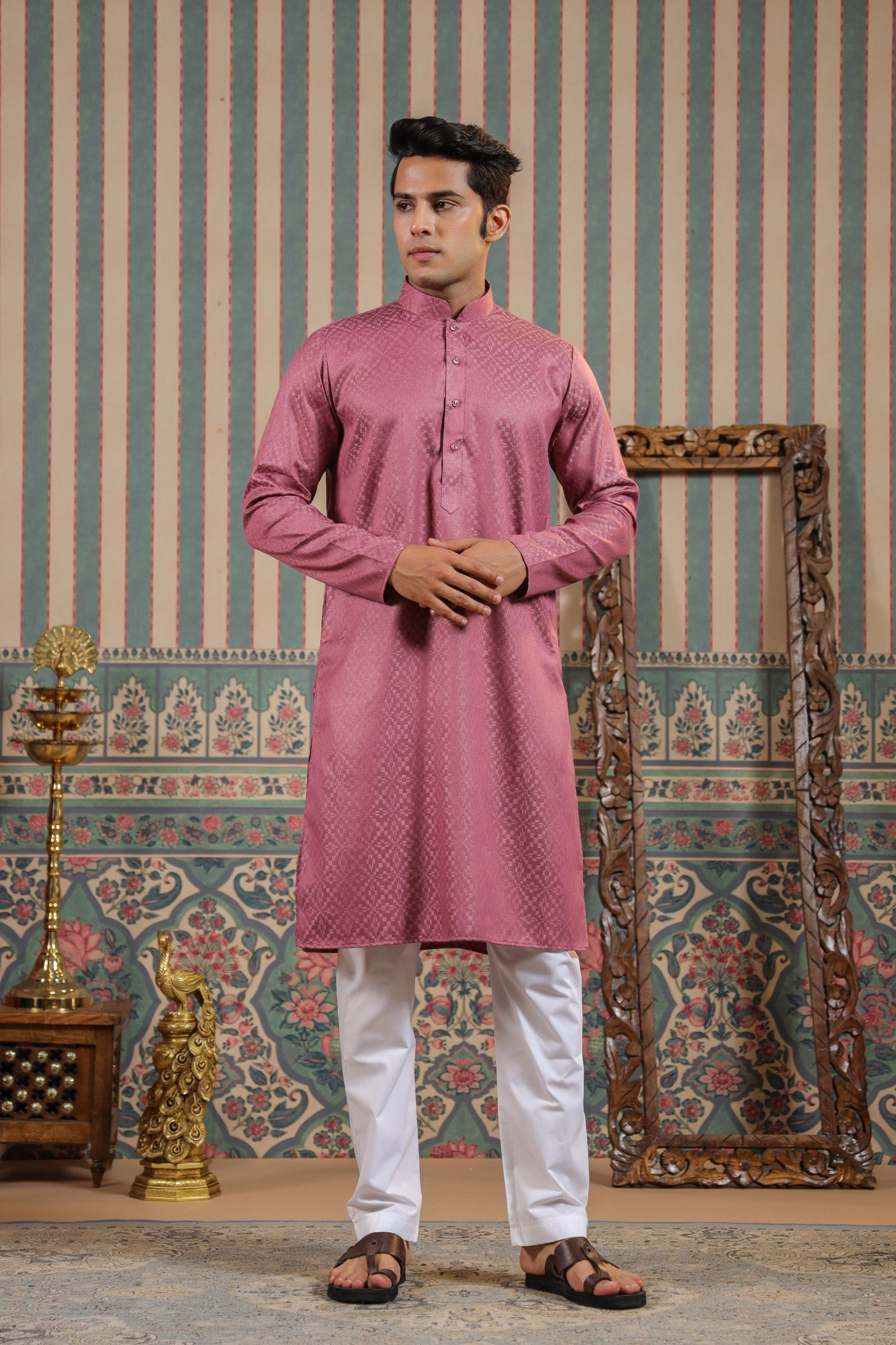 Onion colour kurta pajama