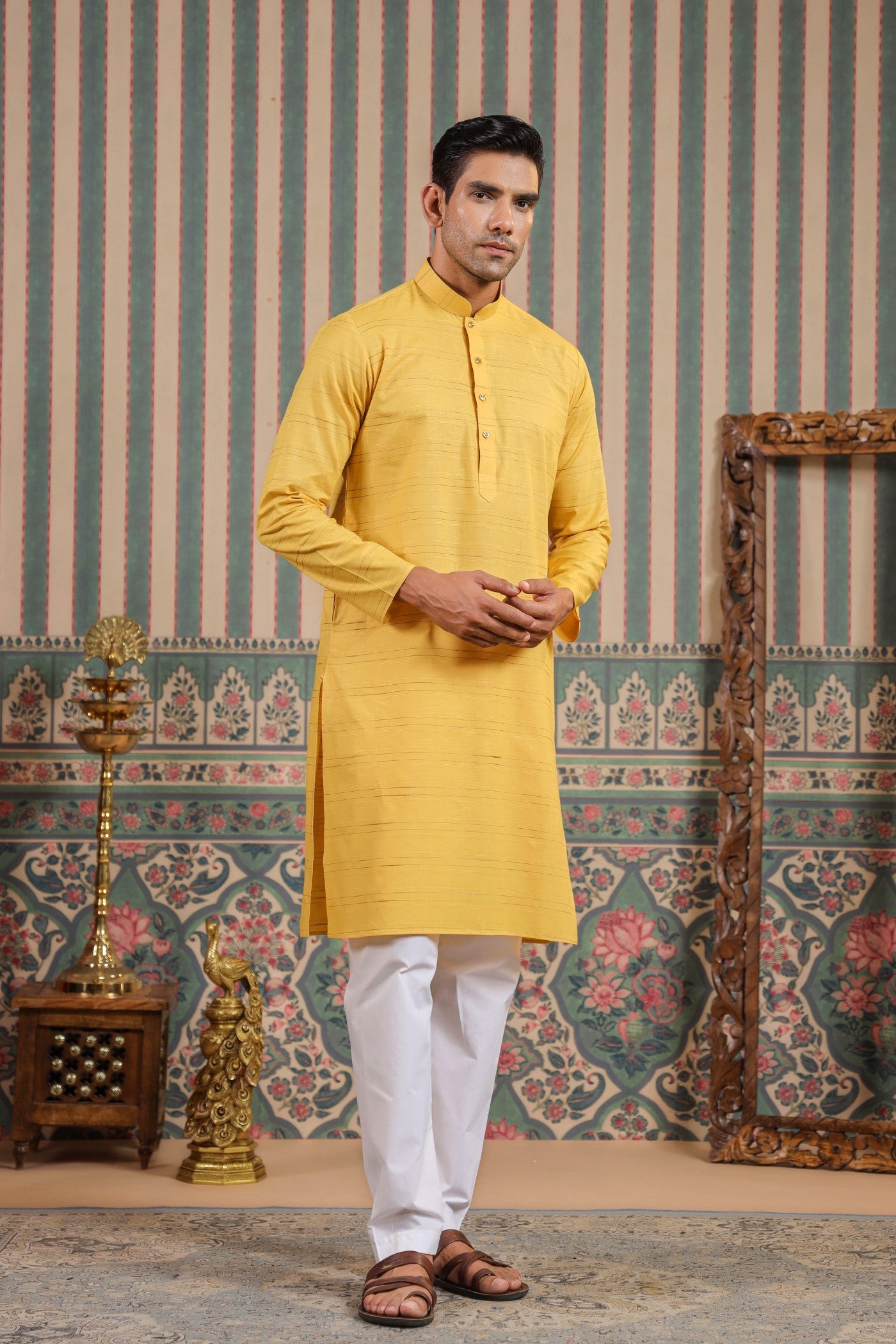 kurta pajama yellow colour