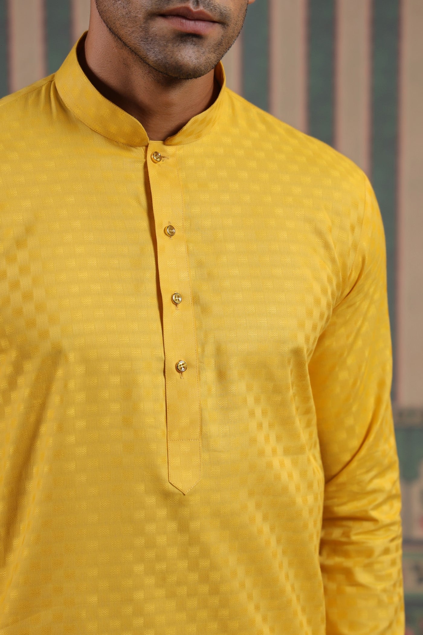 Yellow Color Plain Kurta Pajama