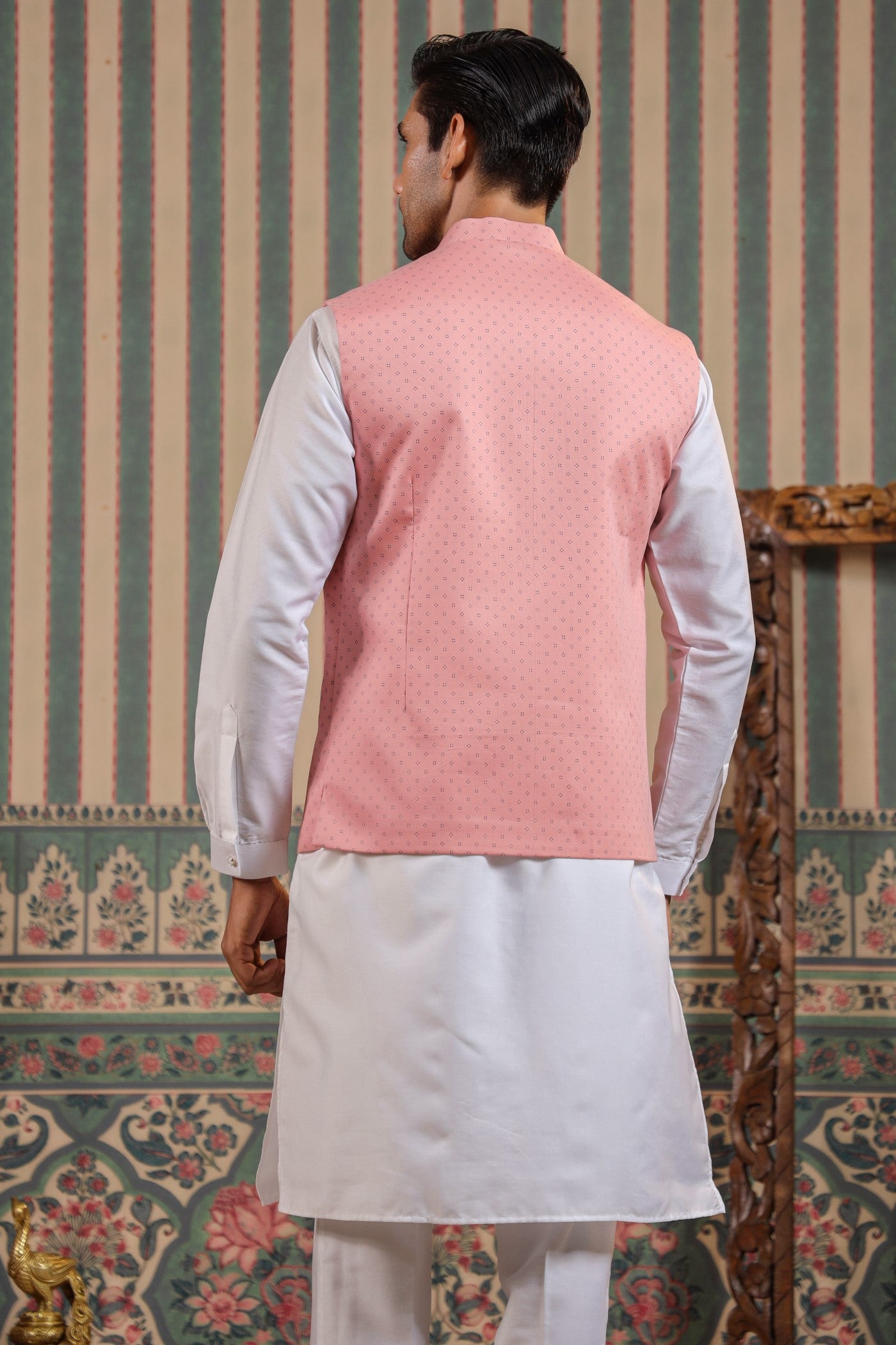 Peach Color Waist Coat For Men