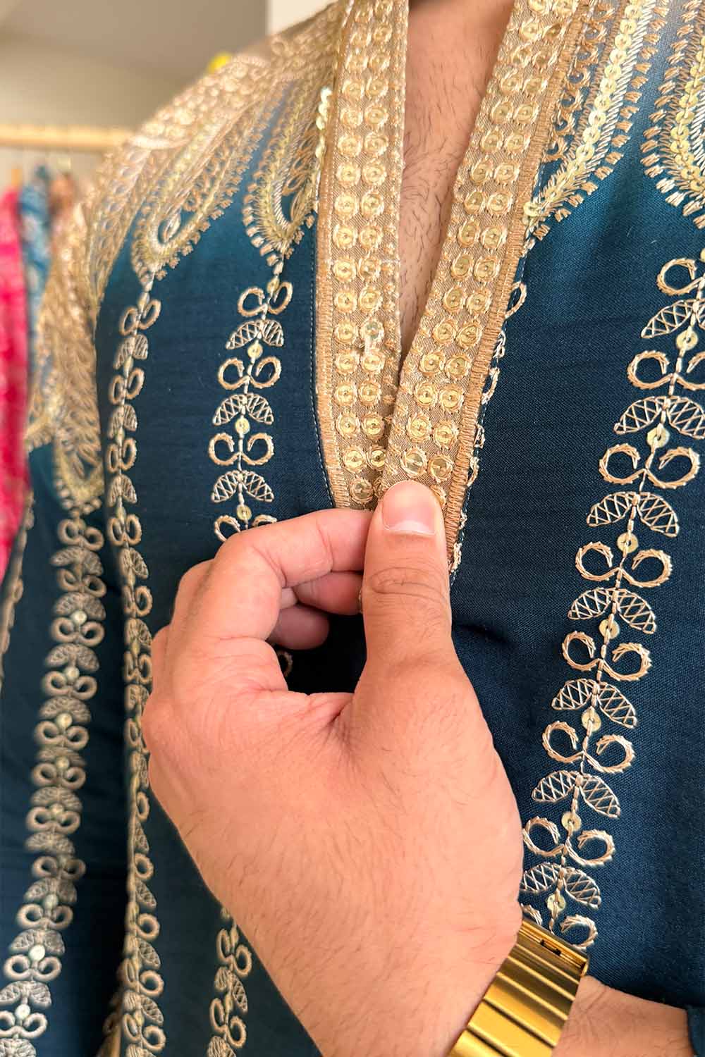 Party Wear Kurta Pajama T Blue Color Designer Style