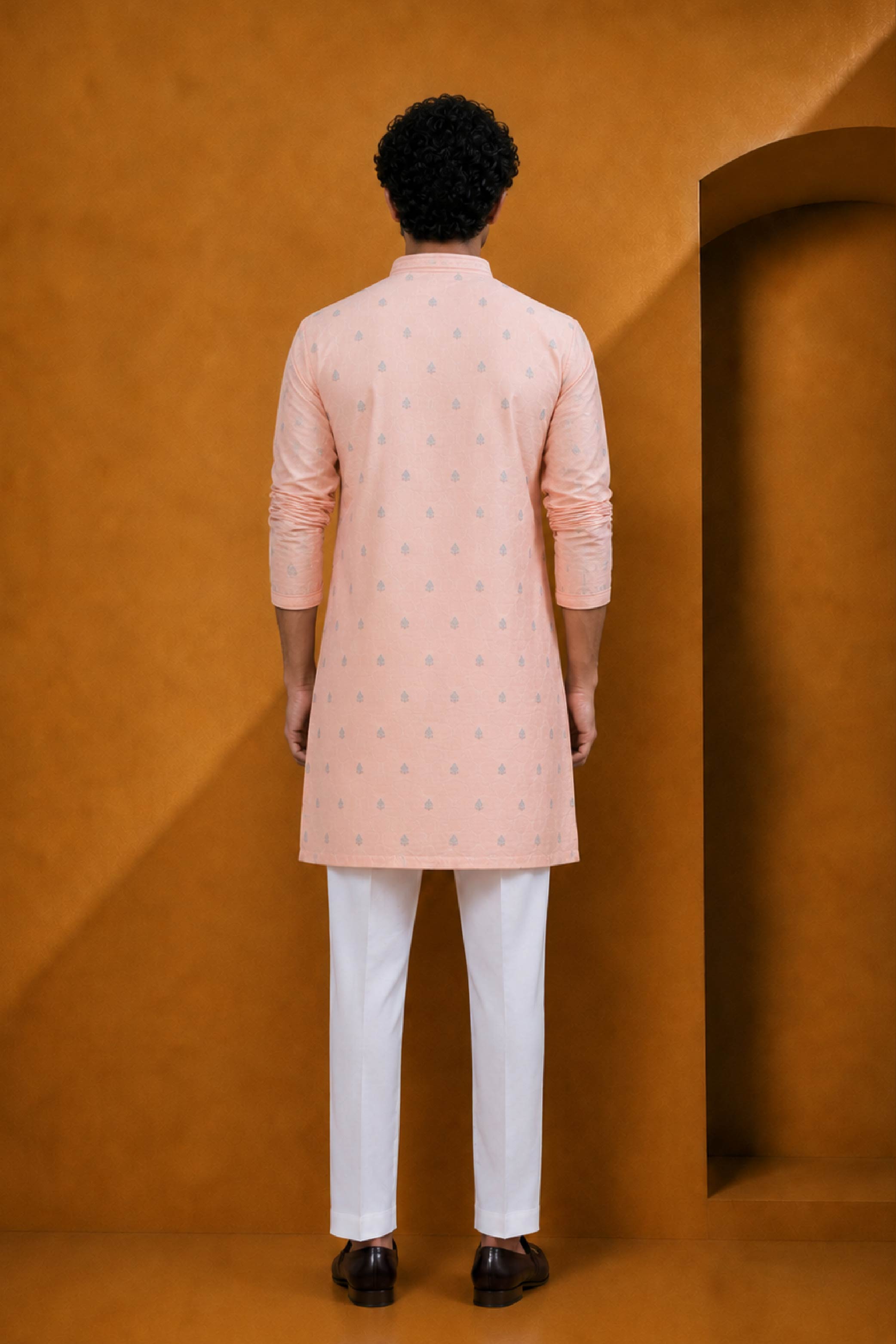 Pink Silk Designer Kurta Pajama Set