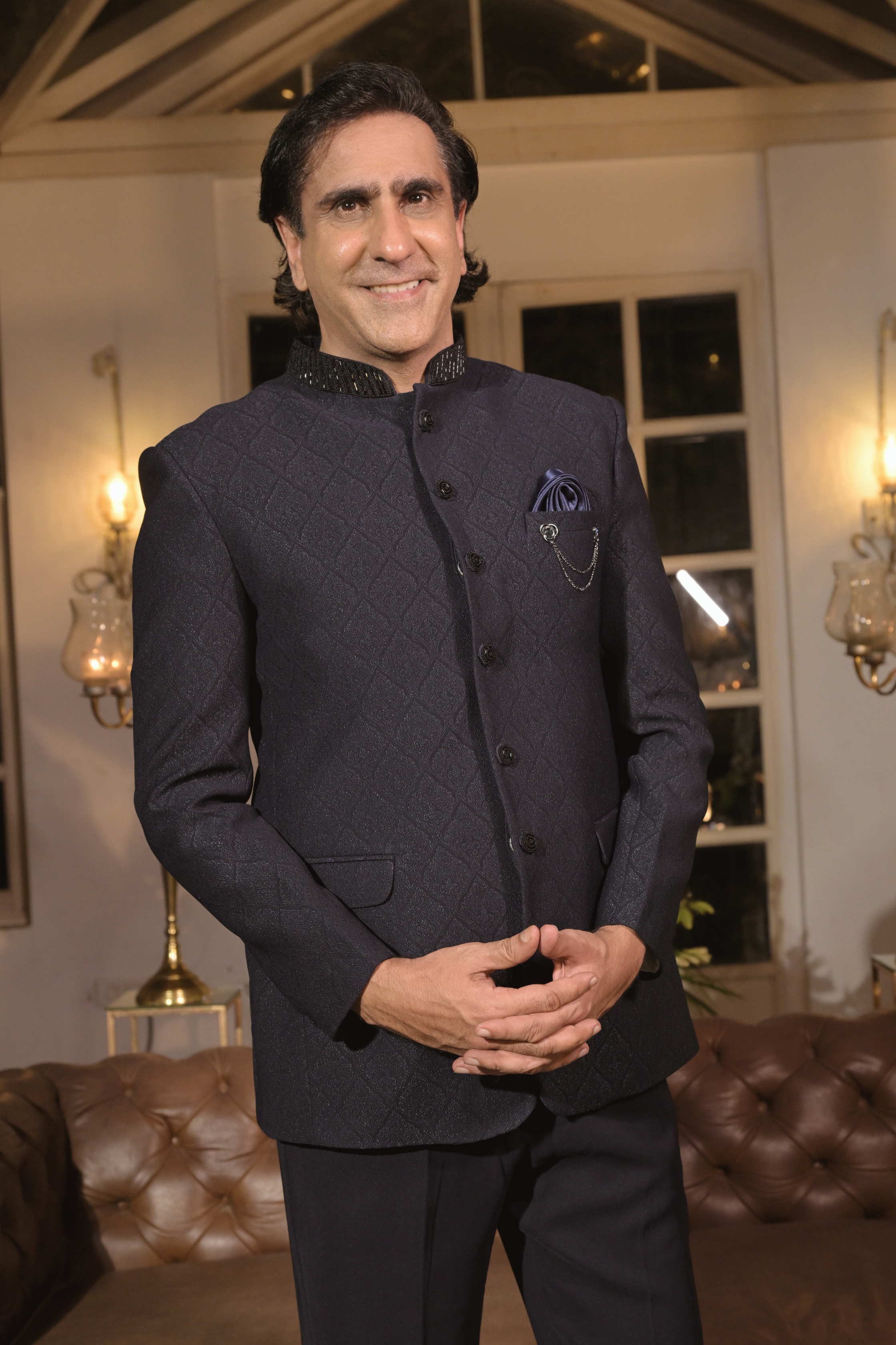 Blue Color Embroidery Suits for Men