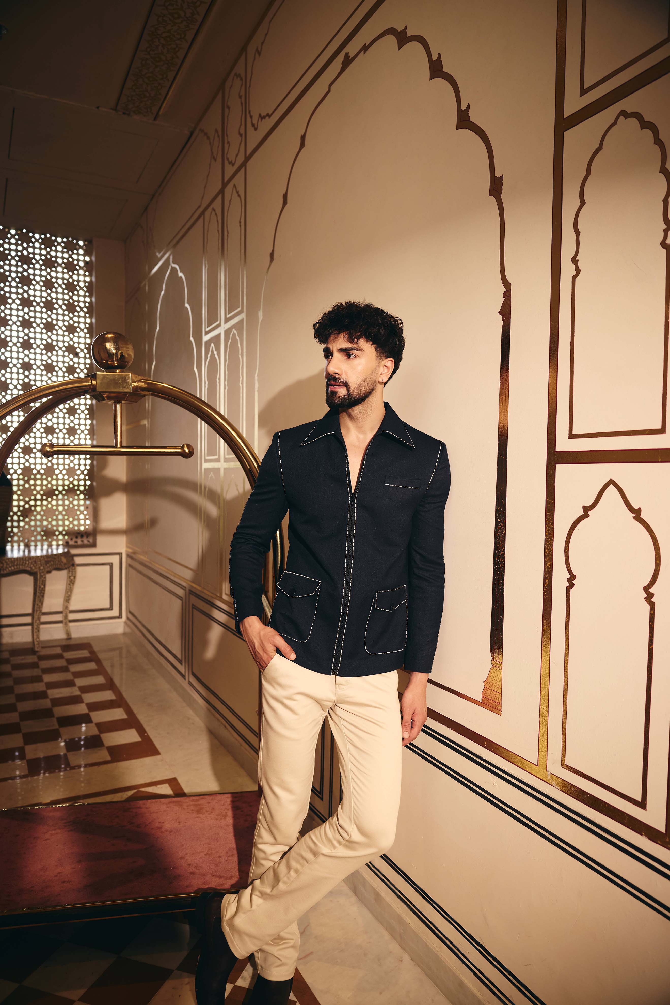 Blue Color Denim Blazer for Men