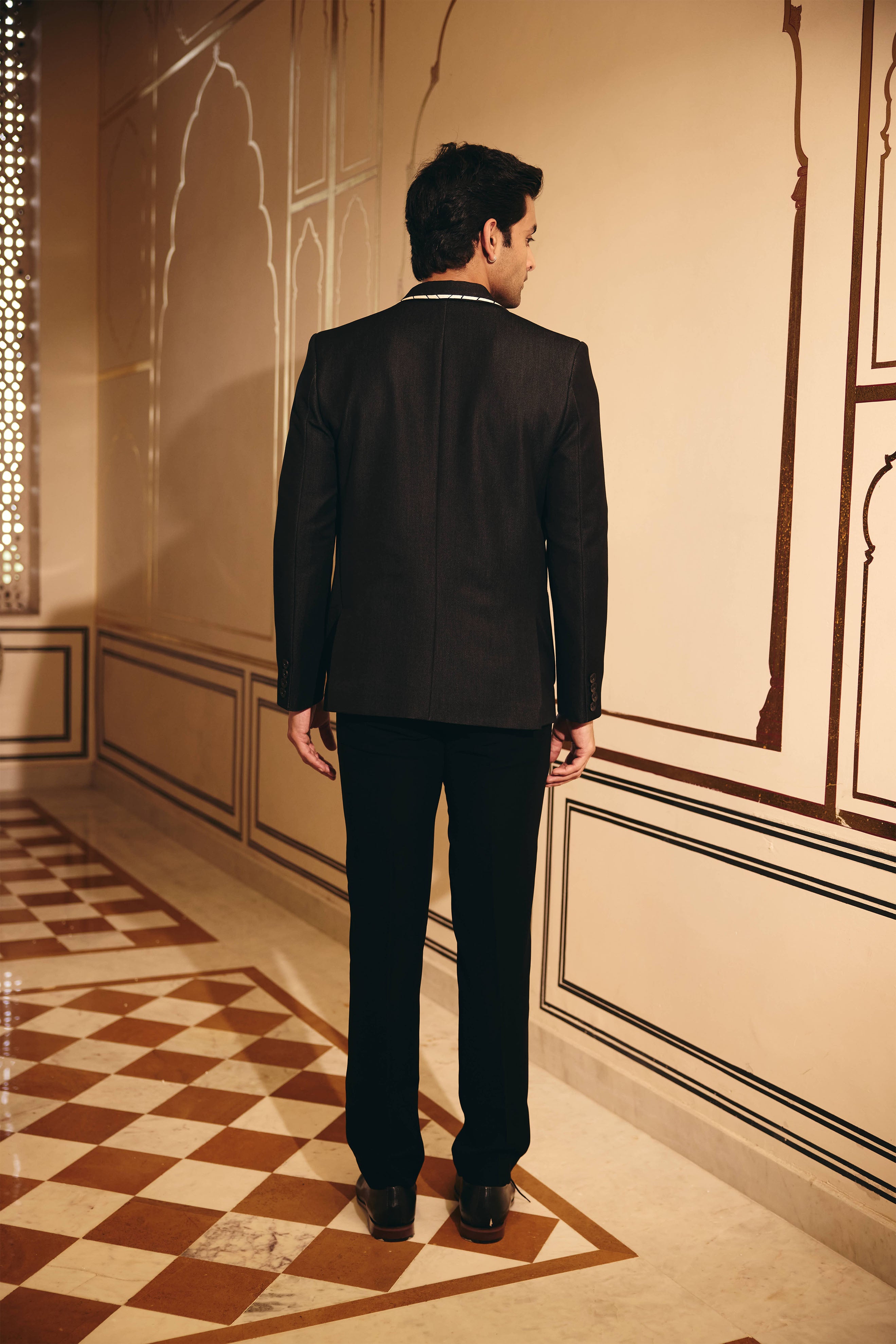 Black Color Denim Blazer for Men