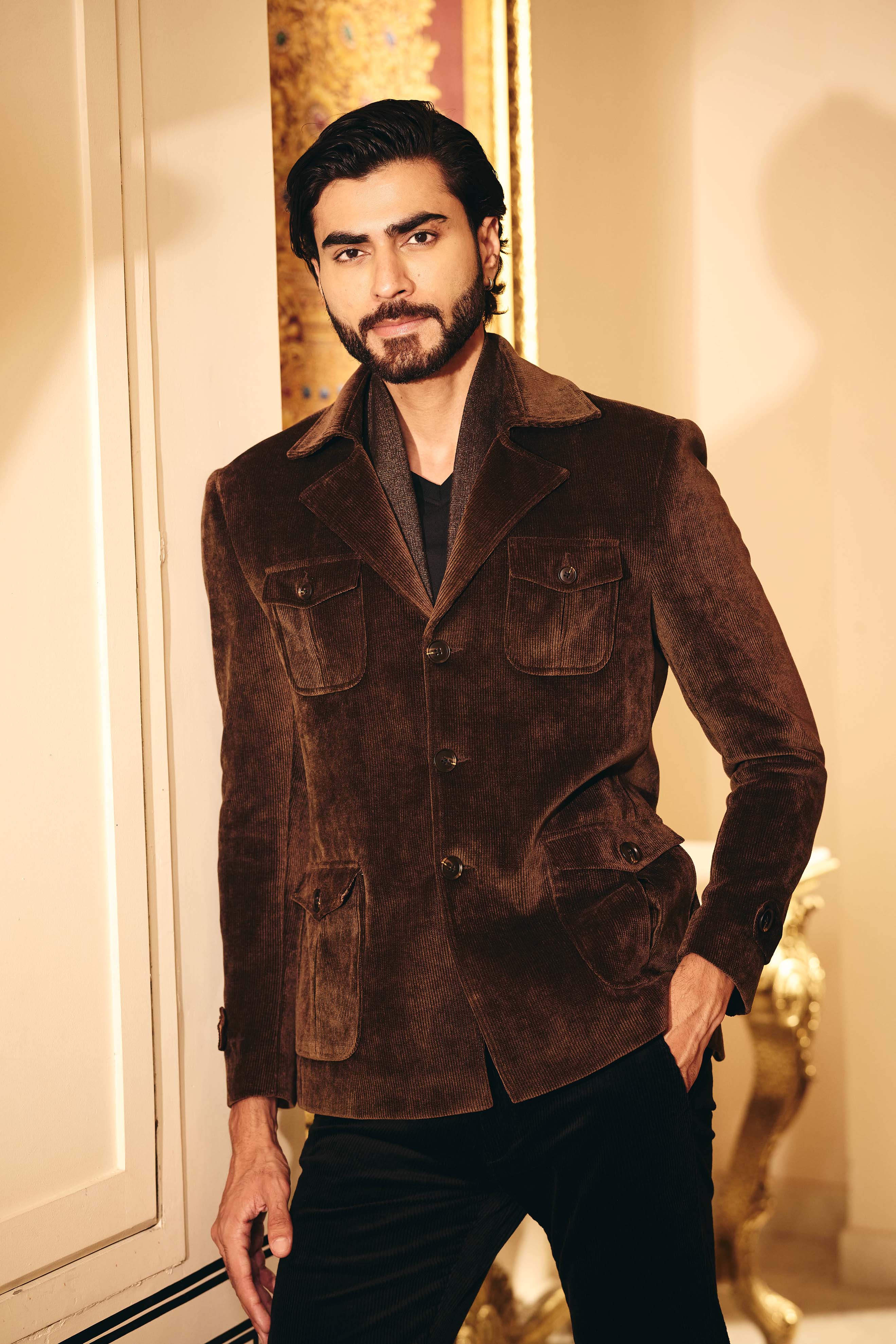 Brown Color Corduroy Blazer for Men