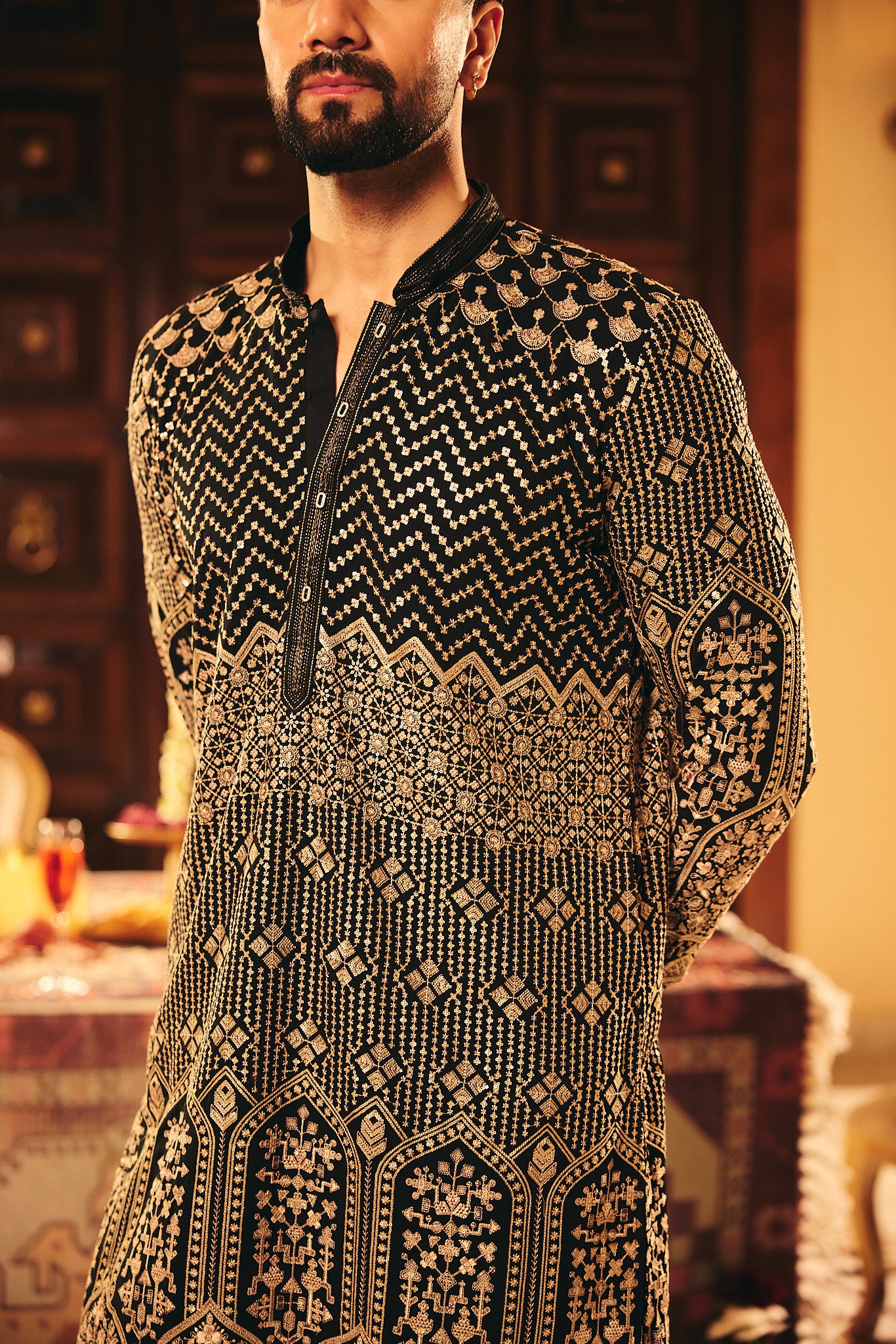Black Color Embroidery Designer Kurta Pajama
