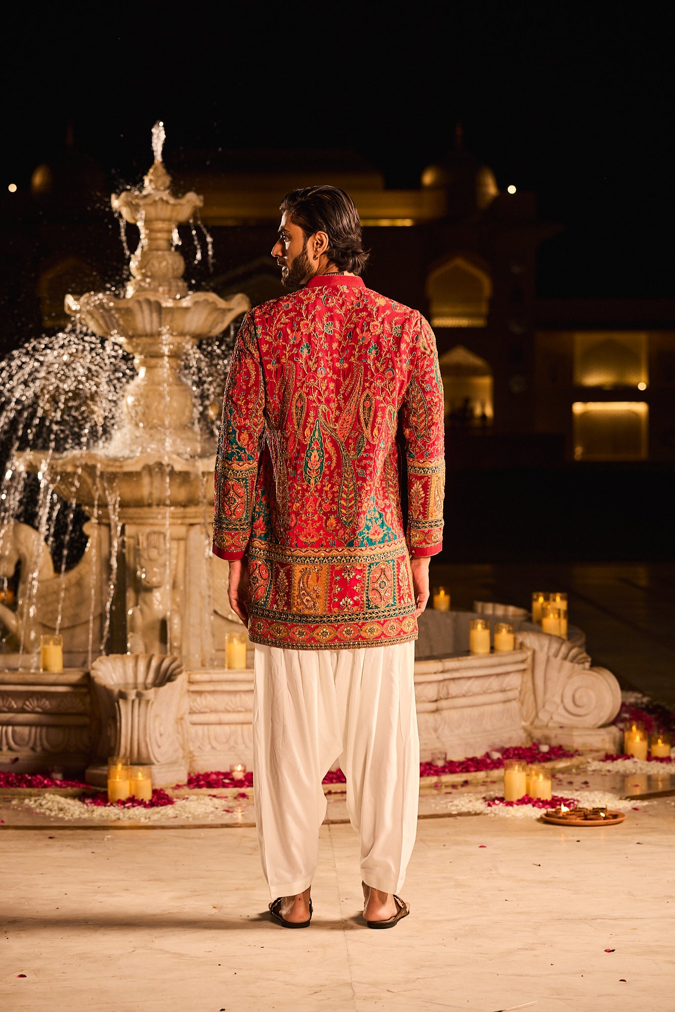 Mehroon Color Embroidery Designer Kurta Pajama