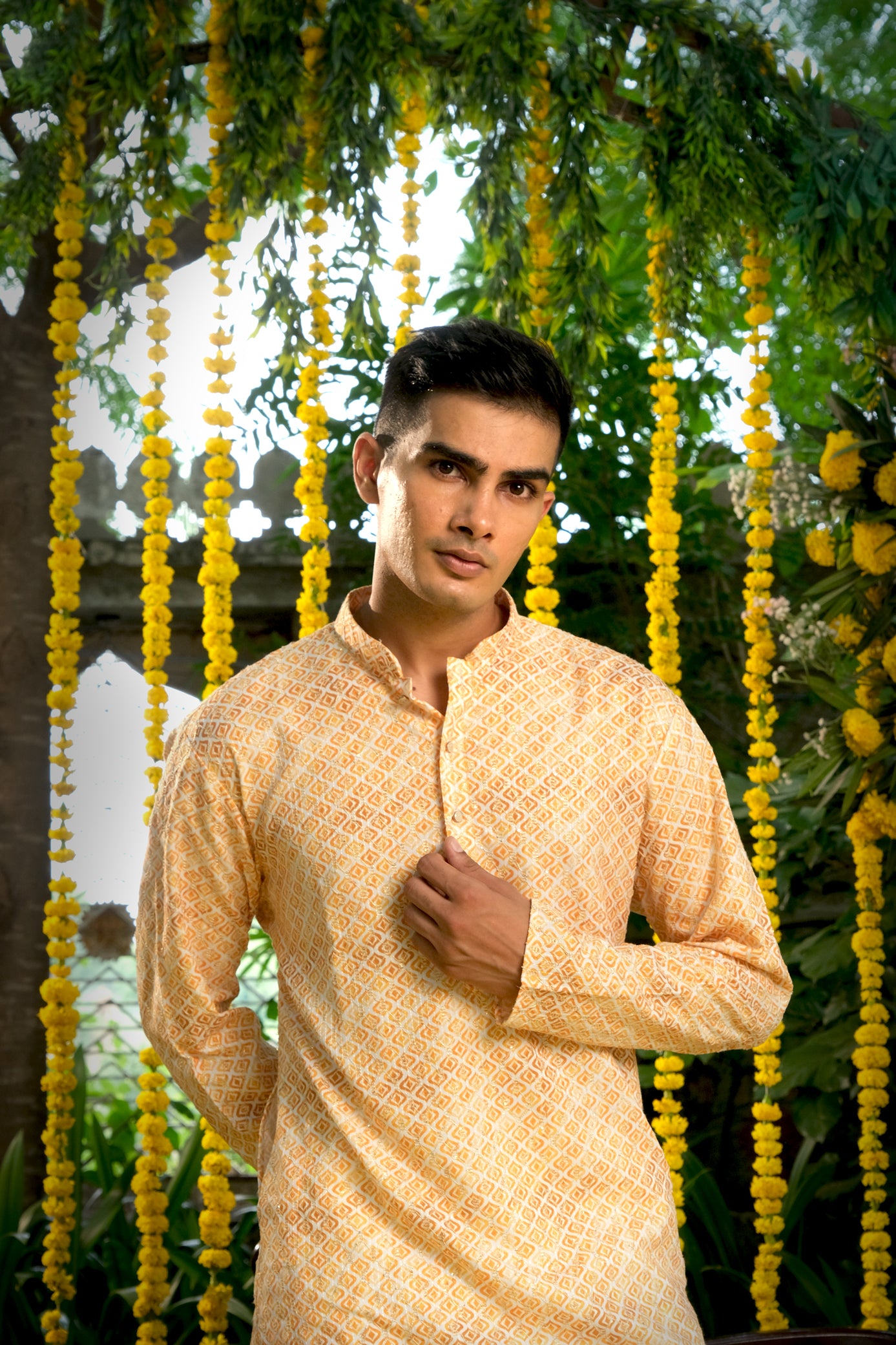 Mustard Color Kurta Pajama Set For Men