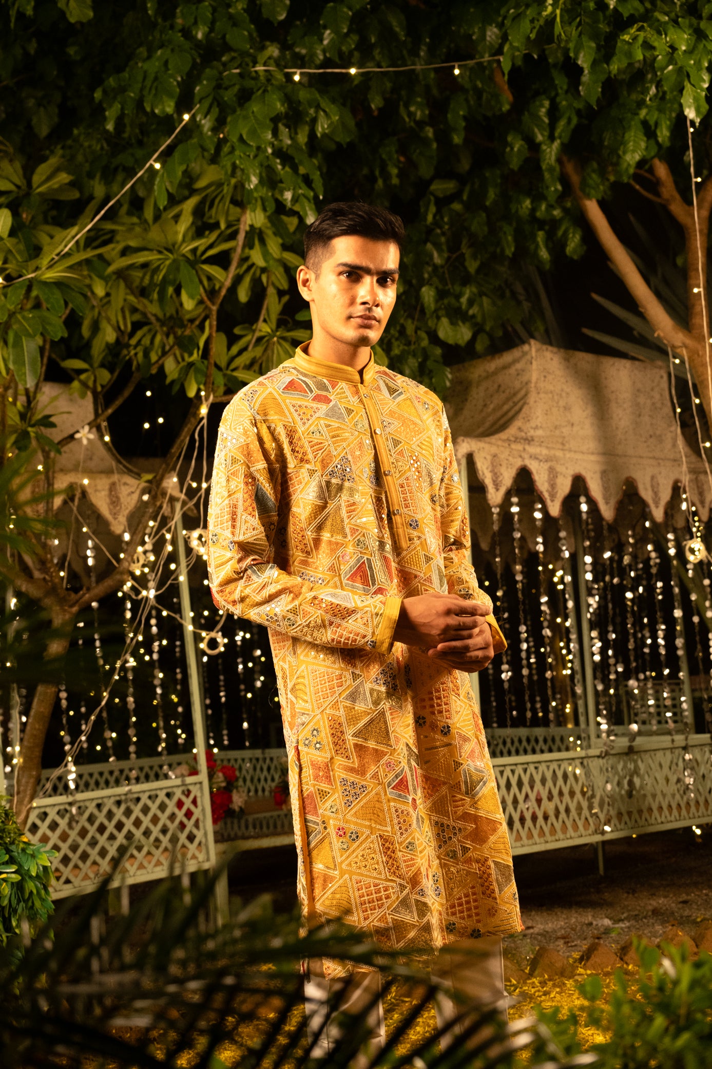 Mustard Color Kurta Pajama Set For Men