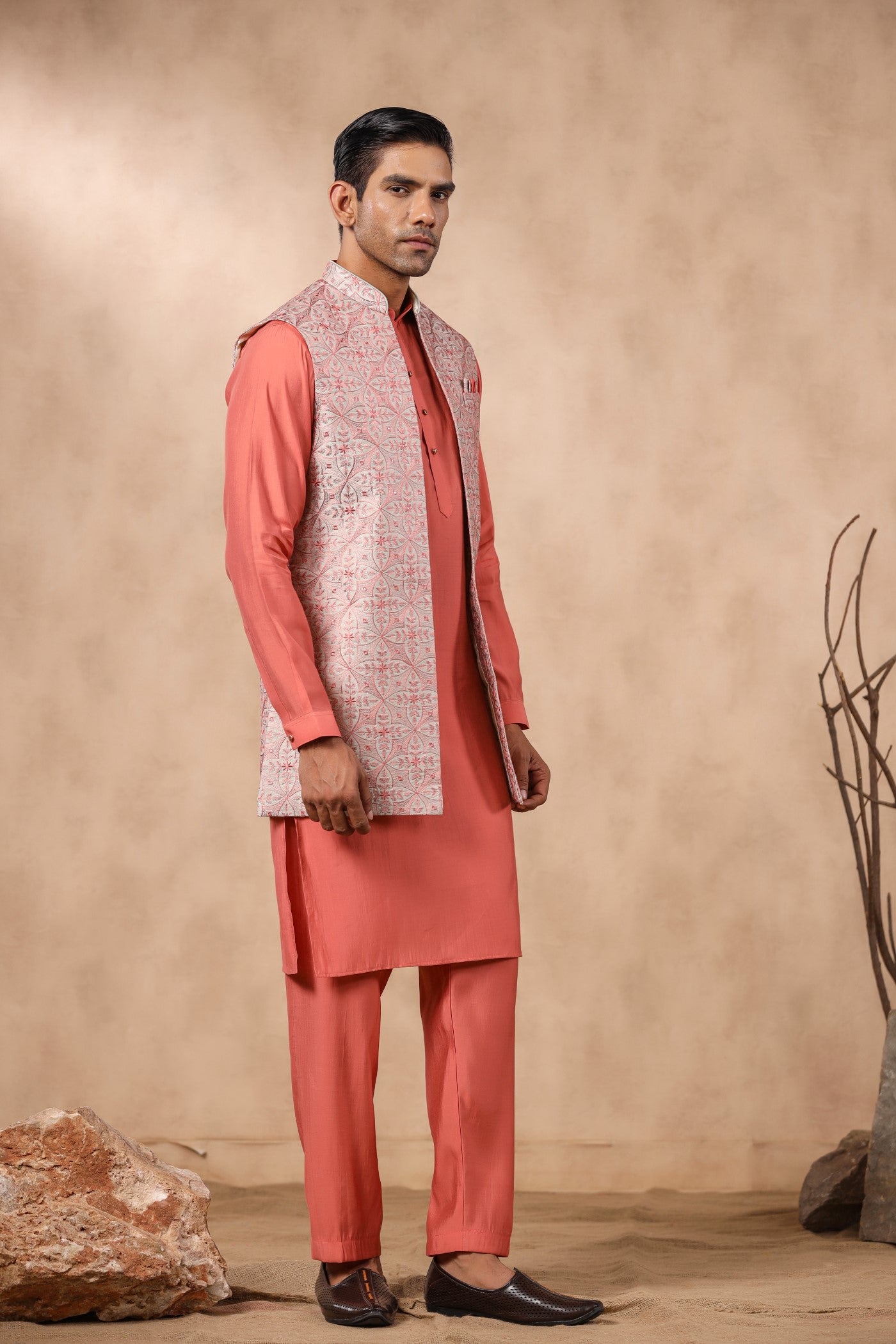 Embroidery Jodhpuri Long Jacket Kurta