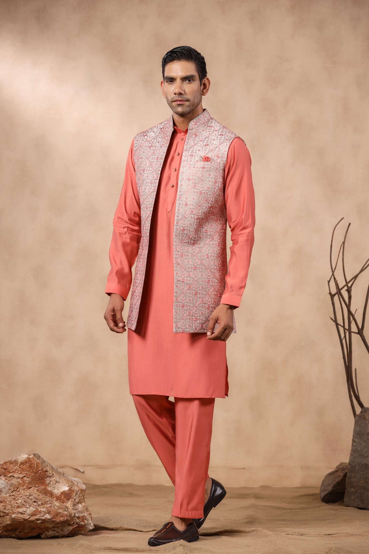 Embroidery Jodhpuri Long Jacket Kurta