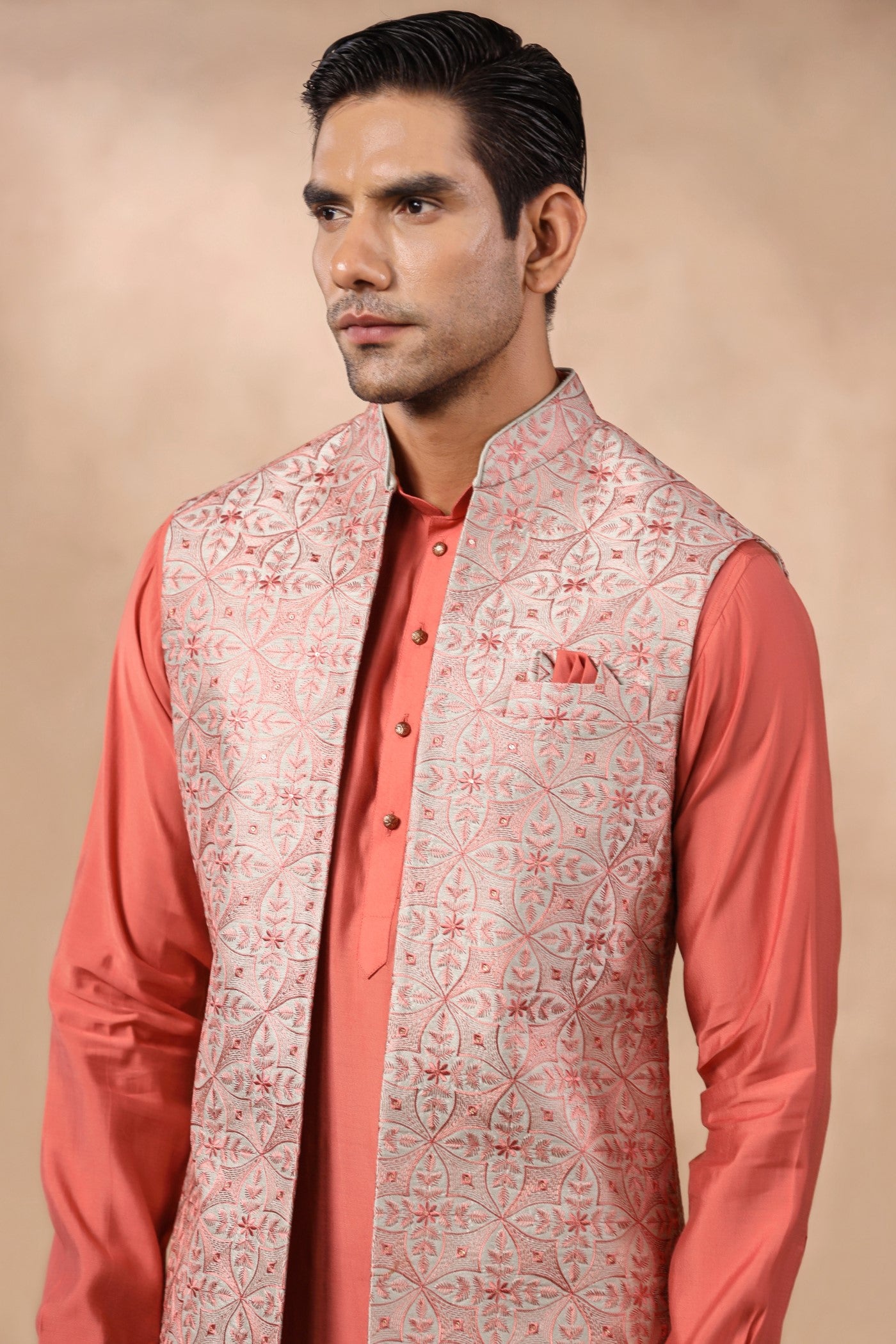 Embroidery Jodhpuri Long Jacket Kurta