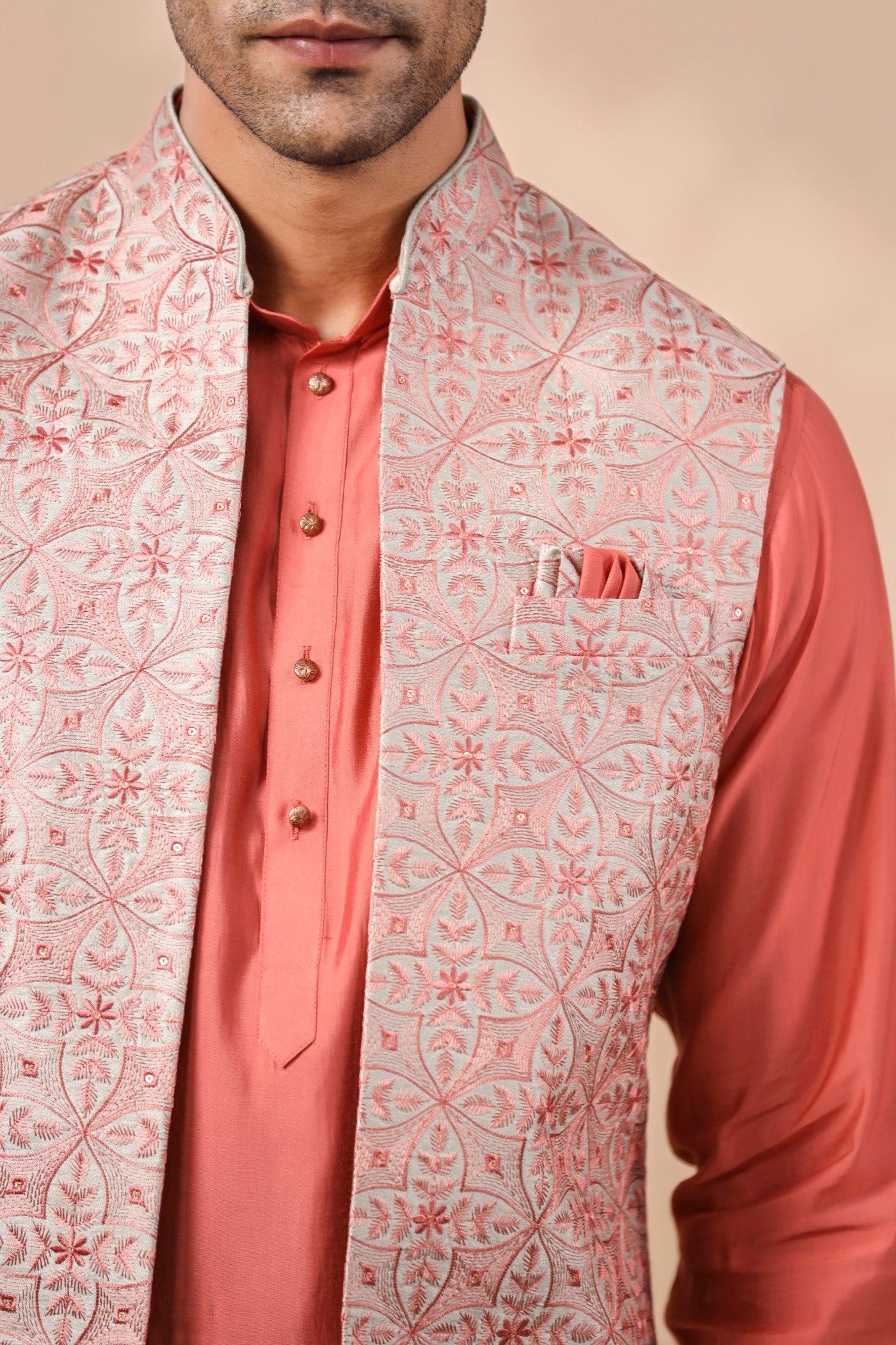 Embroidery Jodhpuri Long Jacket Kurta