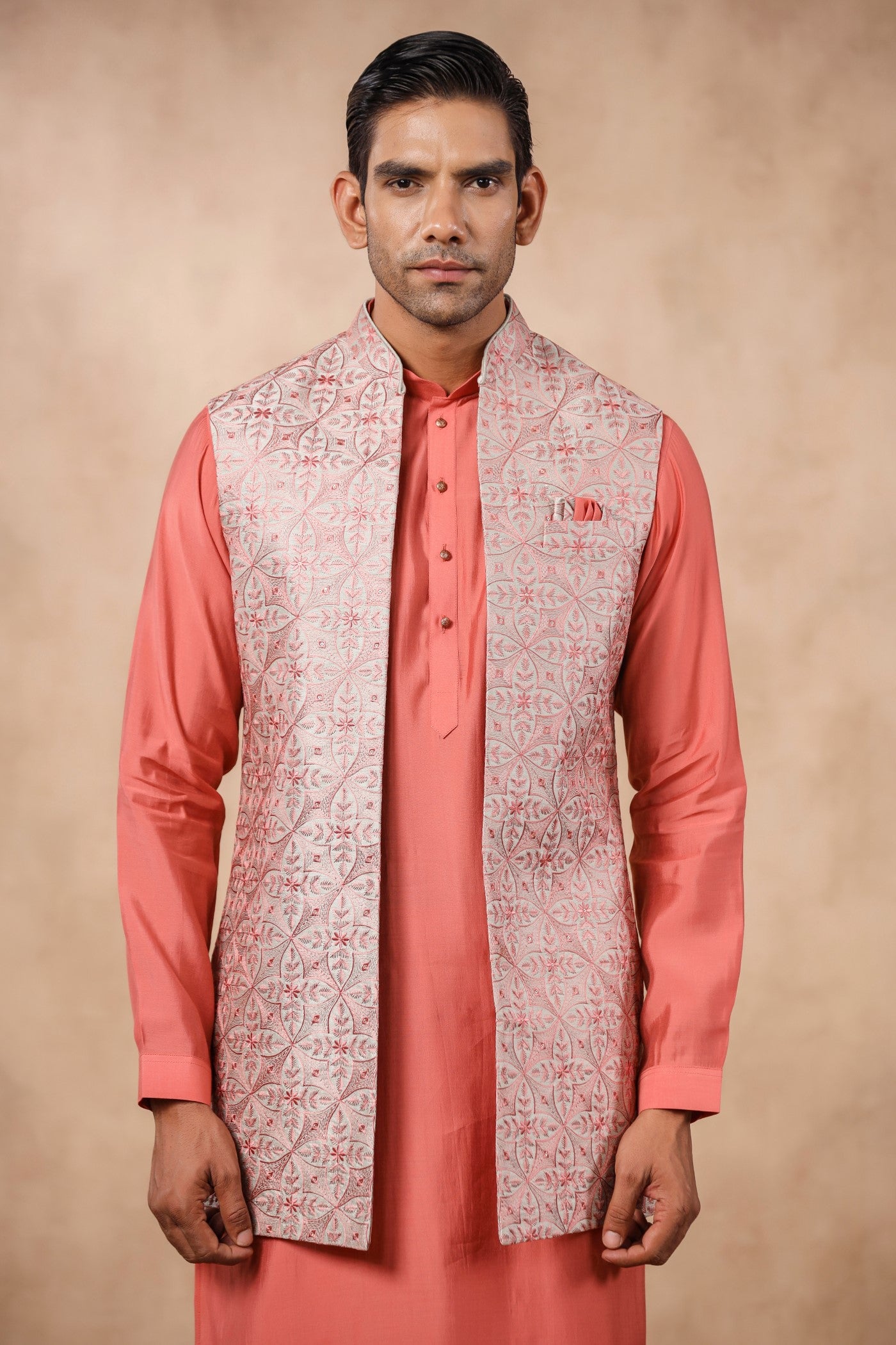 Embroidery Jodhpuri Long Jacket Kurta