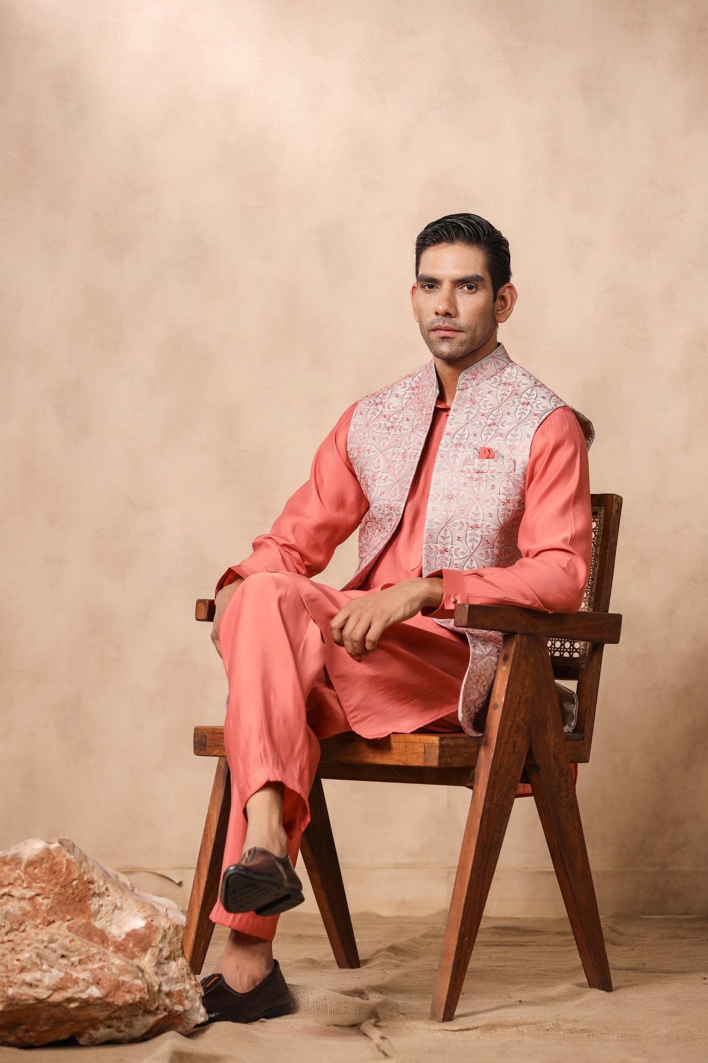 Embroidery Jodhpuri Long Jacket Kurta