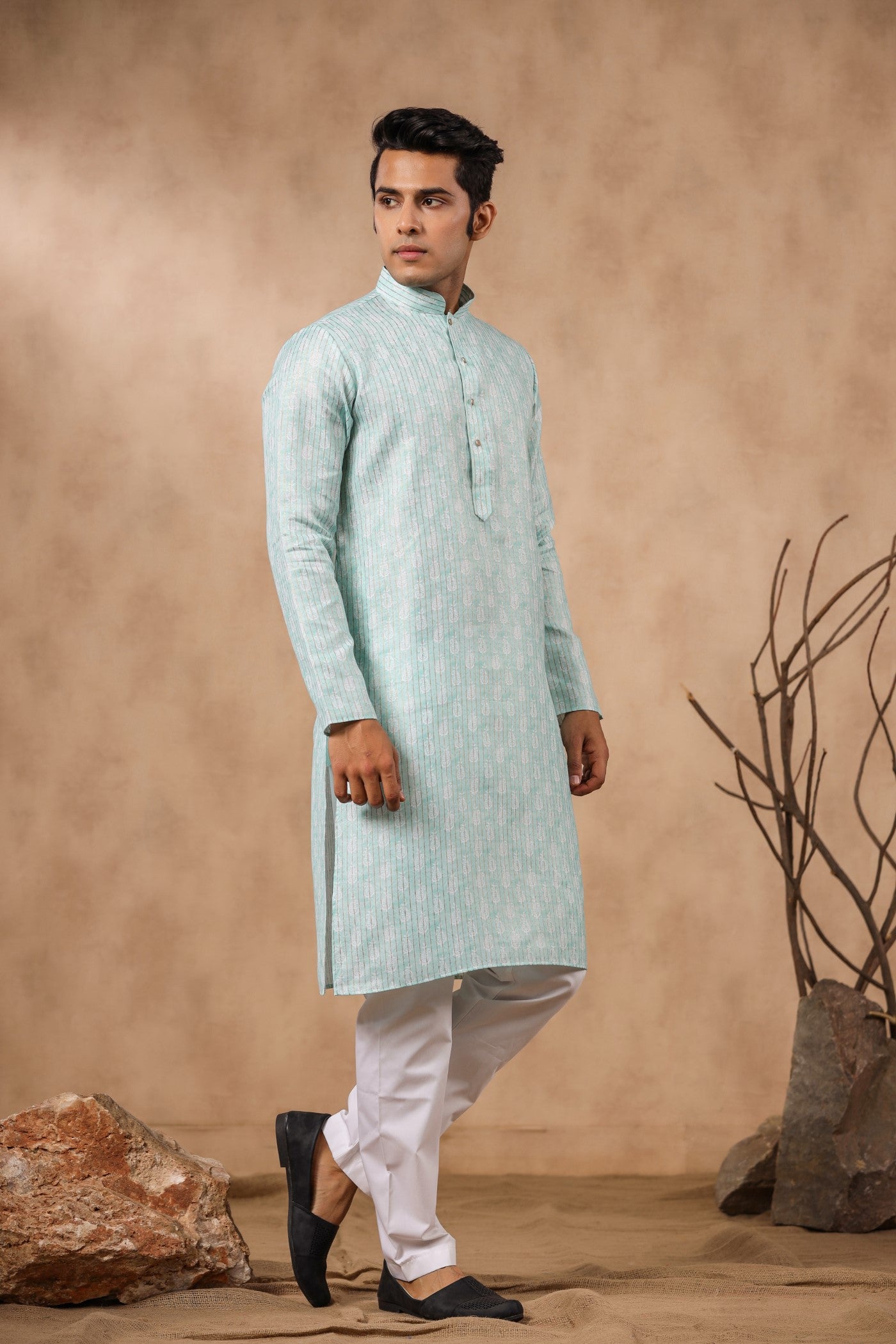 Green Cotton Kurta Pajama