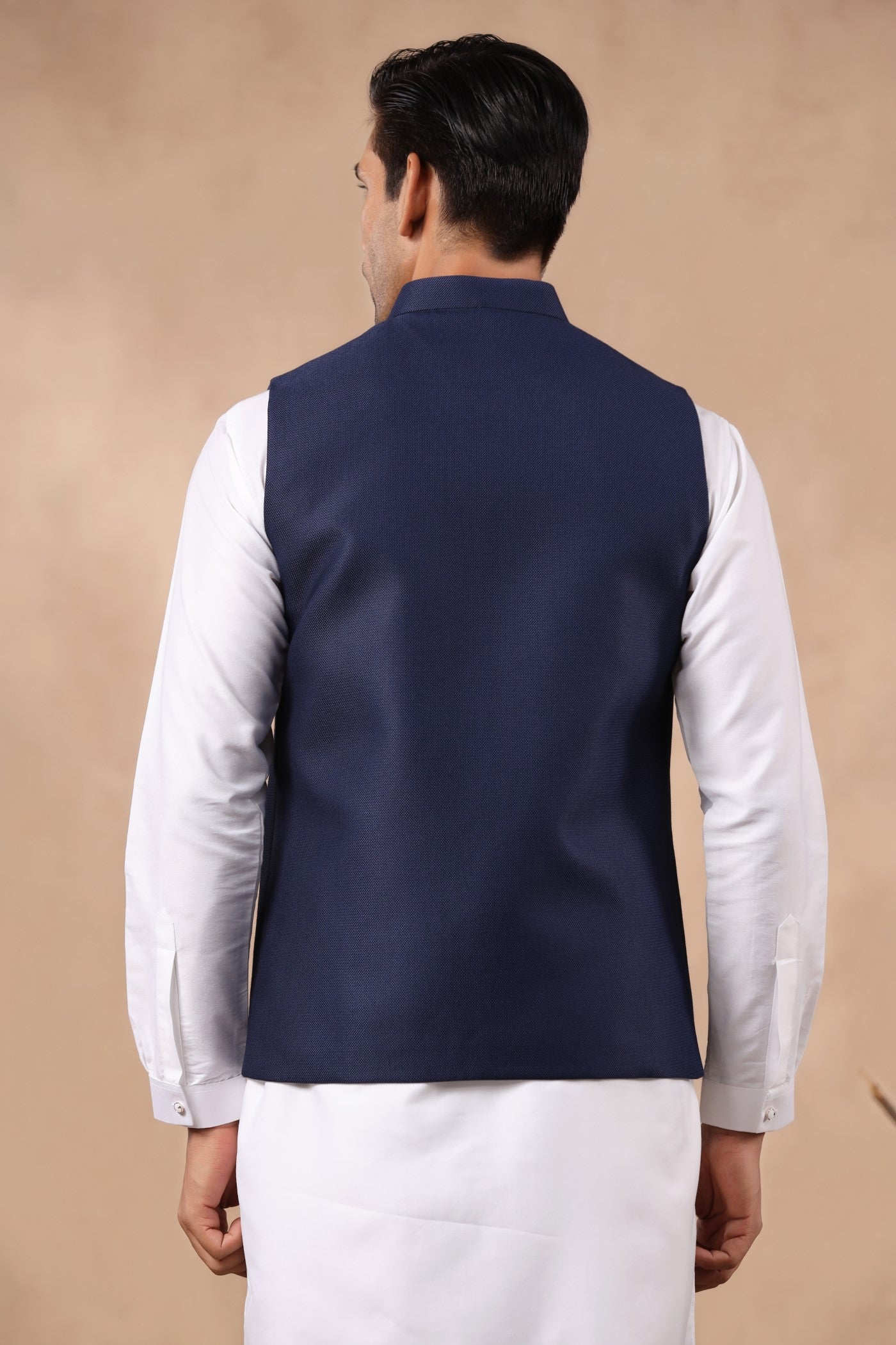 Navy Color Plain Waist Coat For Men
