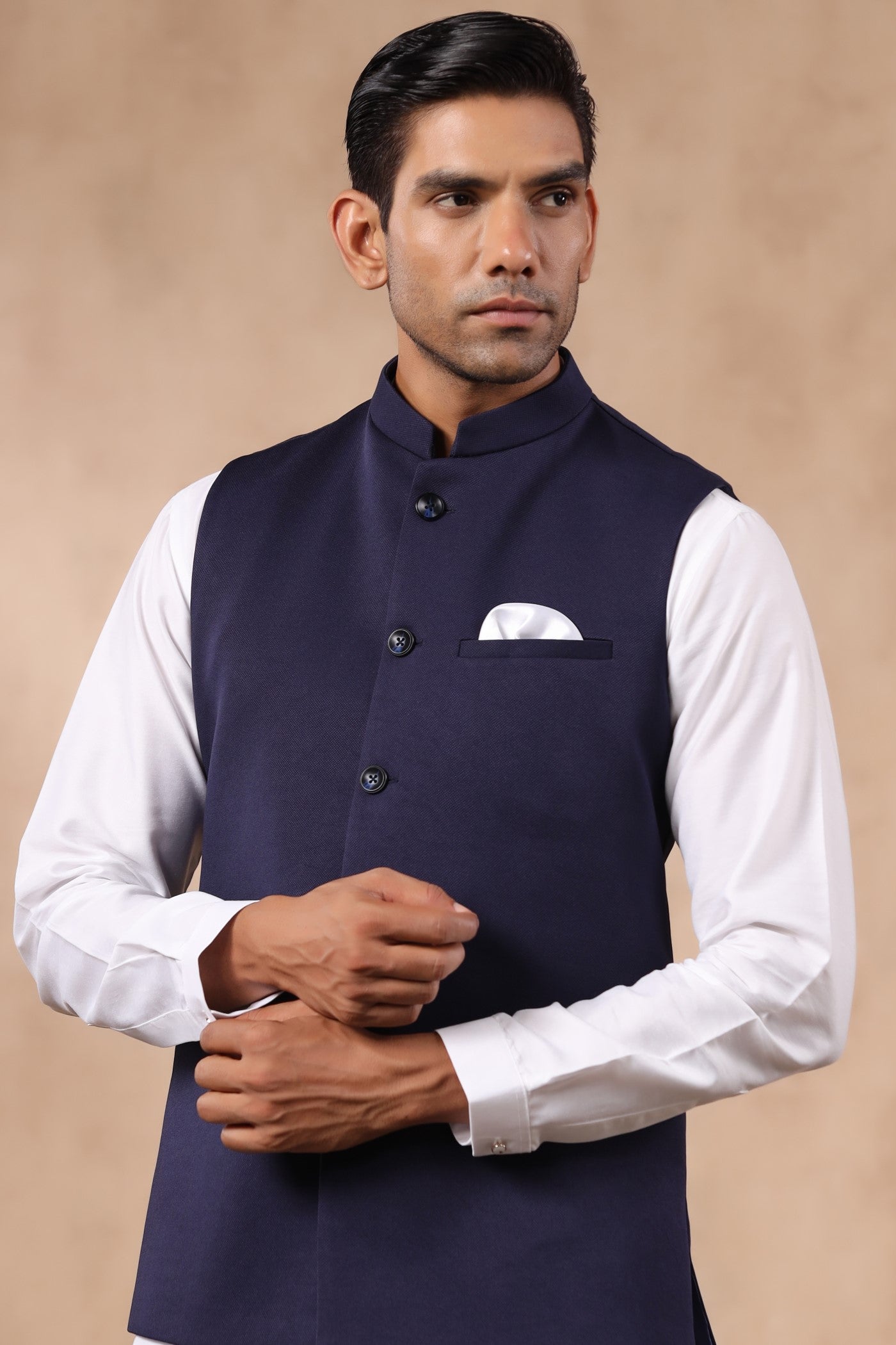 Navy Formal Waist Coat For Men