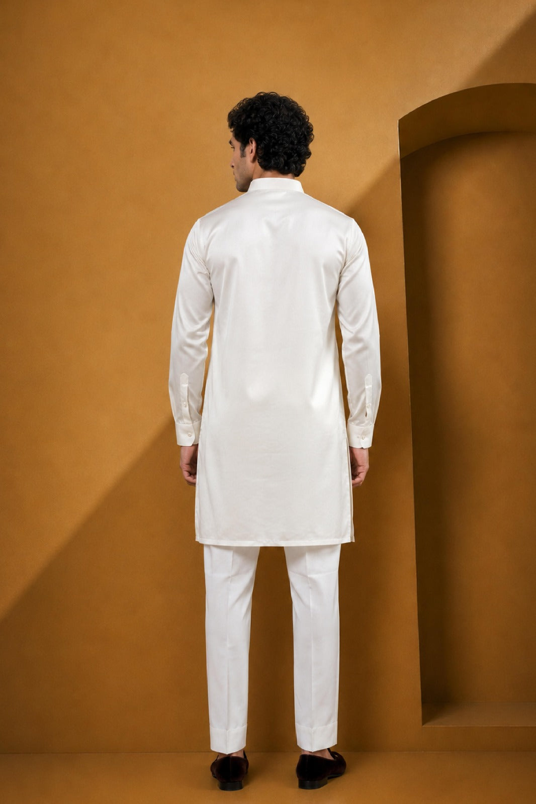 Cream Silk Designer Kurta Pajama Set