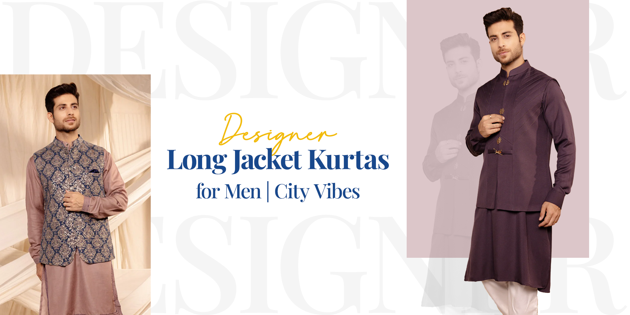 Designer Long Jacket Kurtas for Men | City Vibes