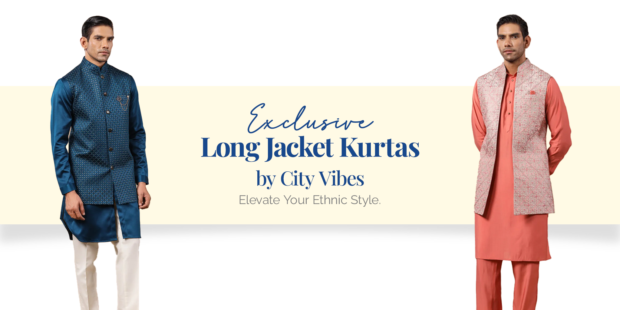 Exclusive Long Jacket Kurtas by City Vibes - Elevate Your Ethnic Style.