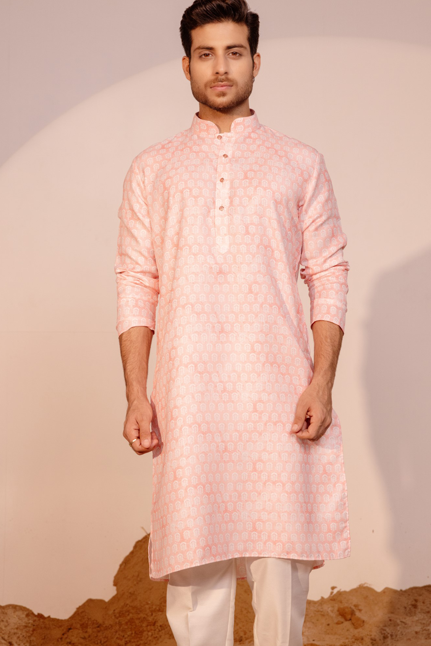 Pink Color Kurta Pajama For Men